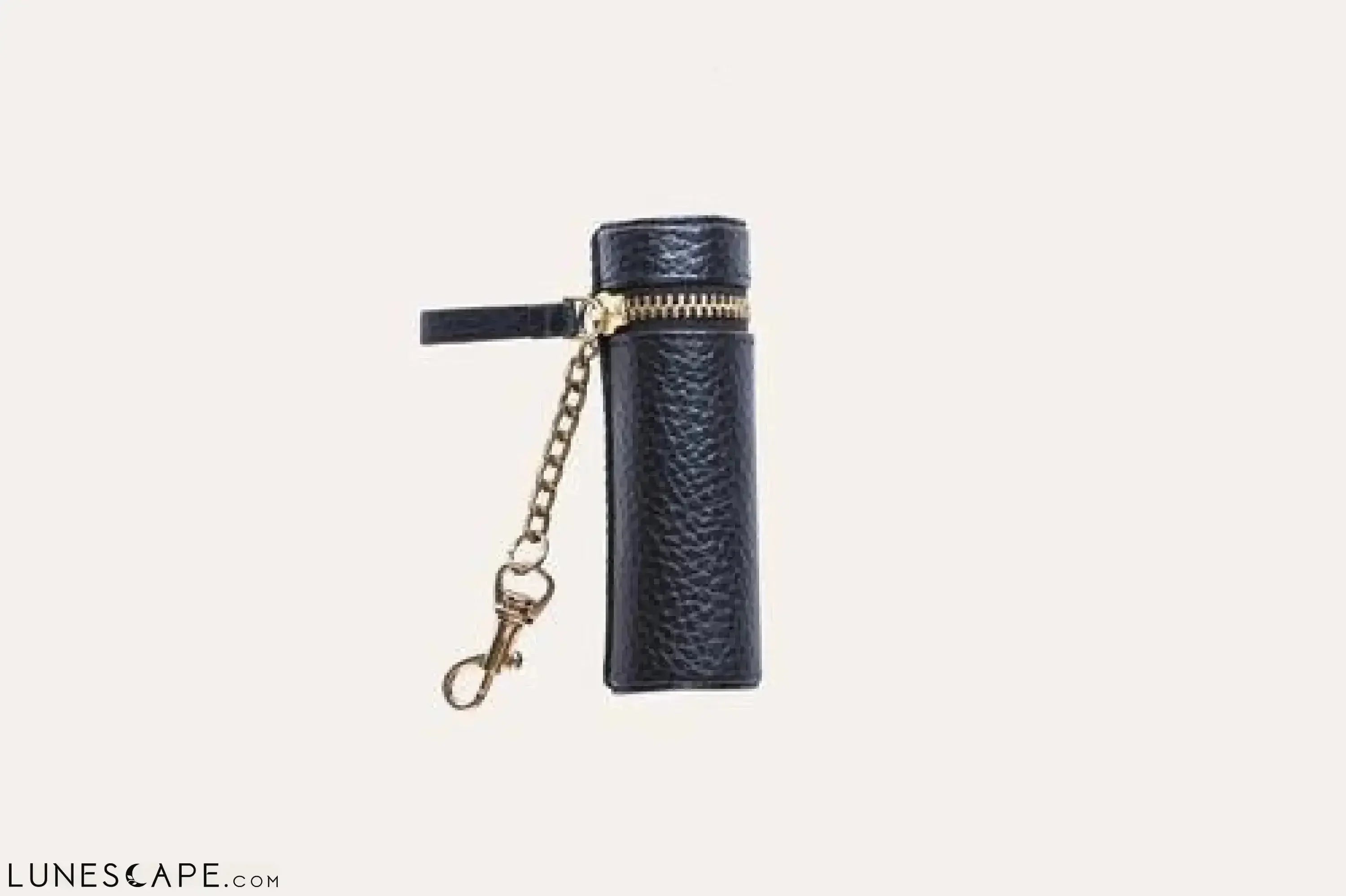 Genuine Leather Lipstick Keychain - Blue LUNESCAPE