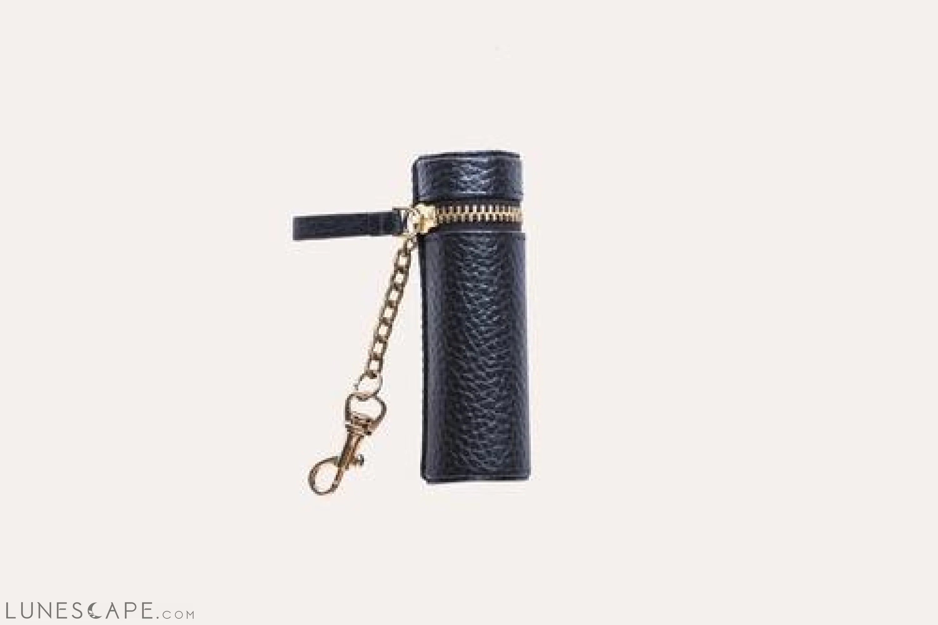 Genuine Leather Lipstick Keychain - Blue LUNESCAPE