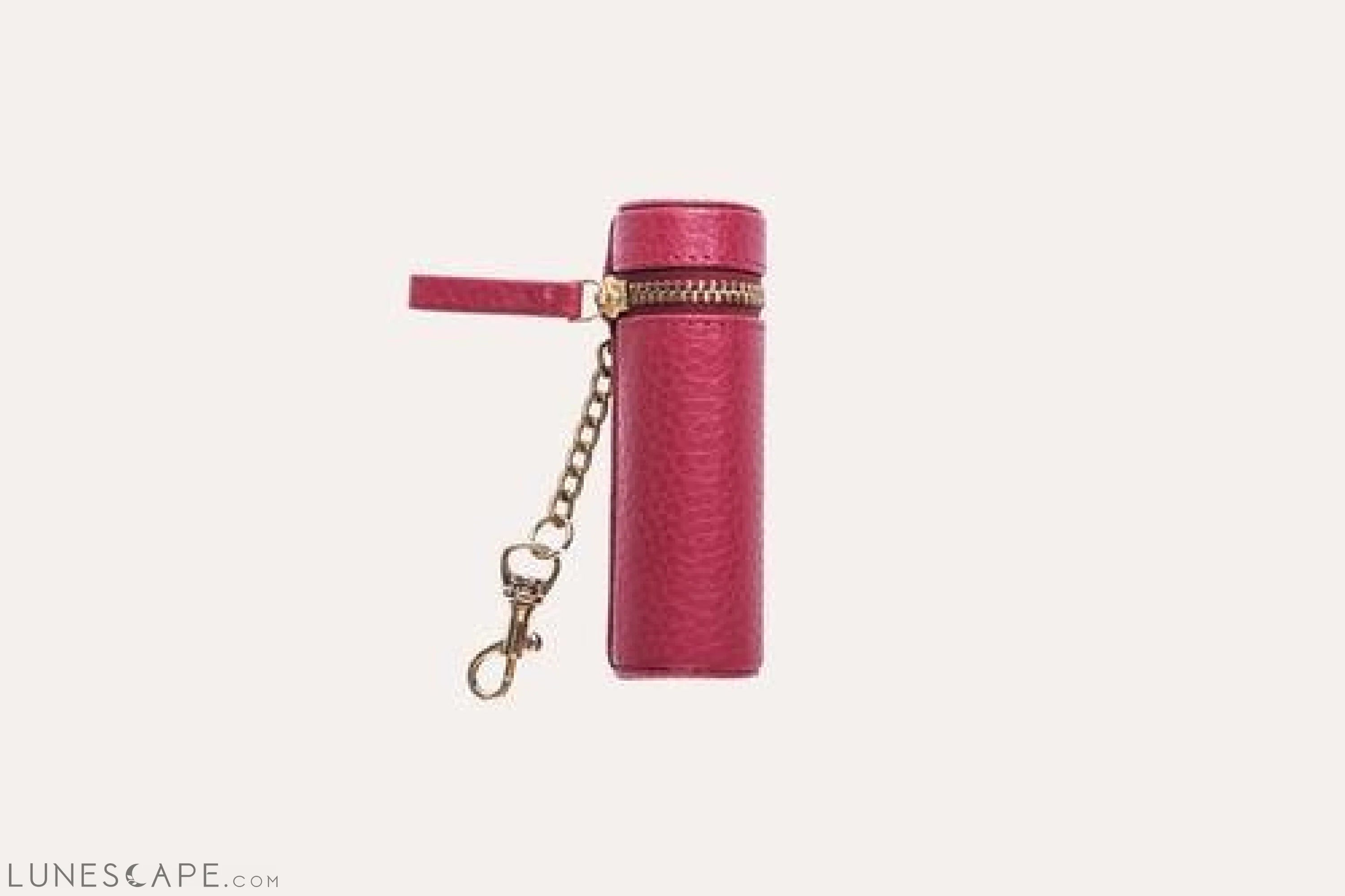 Genuine Leather Lipstick Keychain - Blue LUNESCAPE