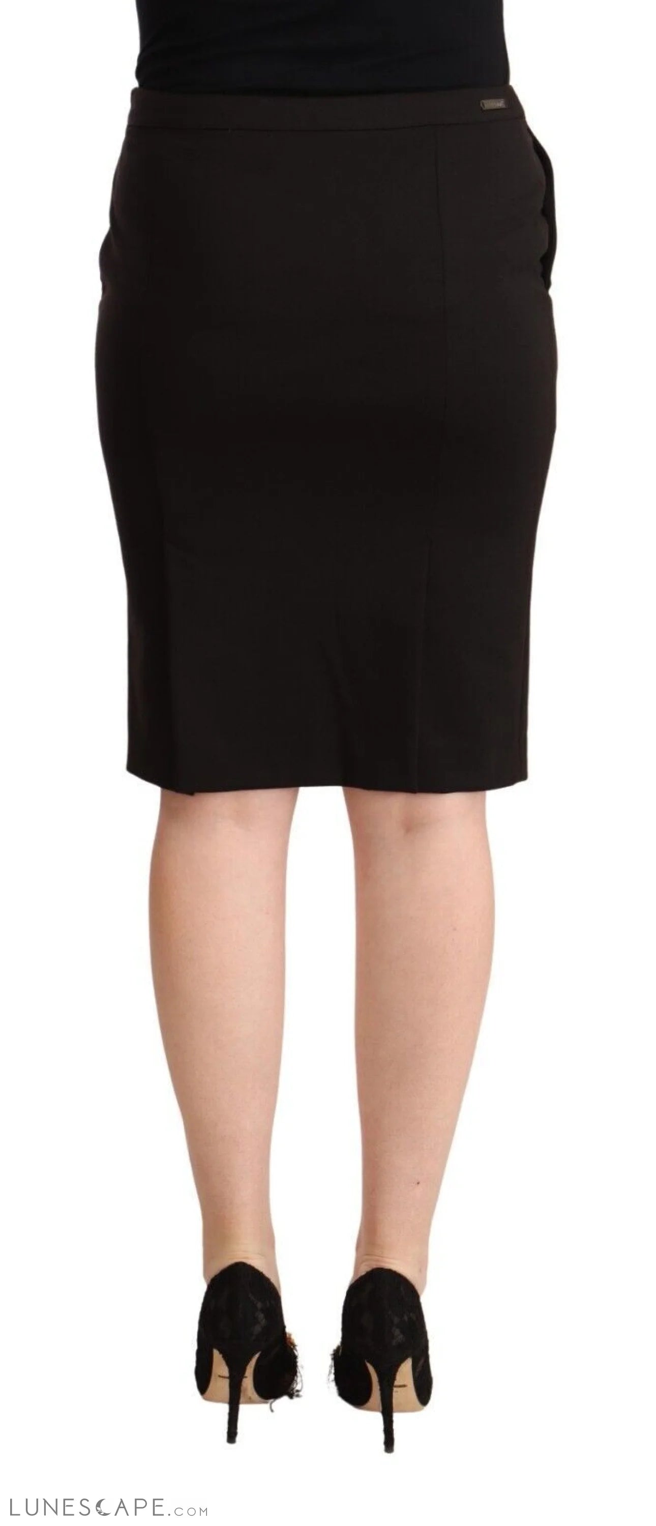 GF Ferre Sleek Black Pencil Skirt Knee Length LUNESCAPE
