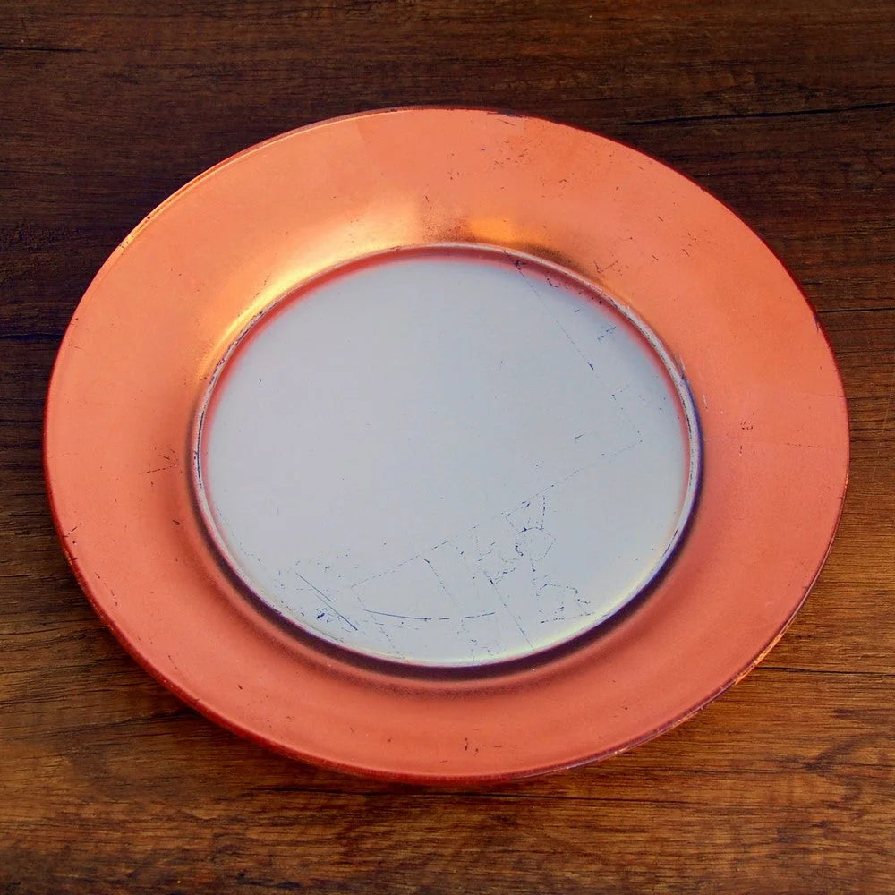 GILT LUNA Set/4 Silver/Rose Dinner Plates LUNESCAPE