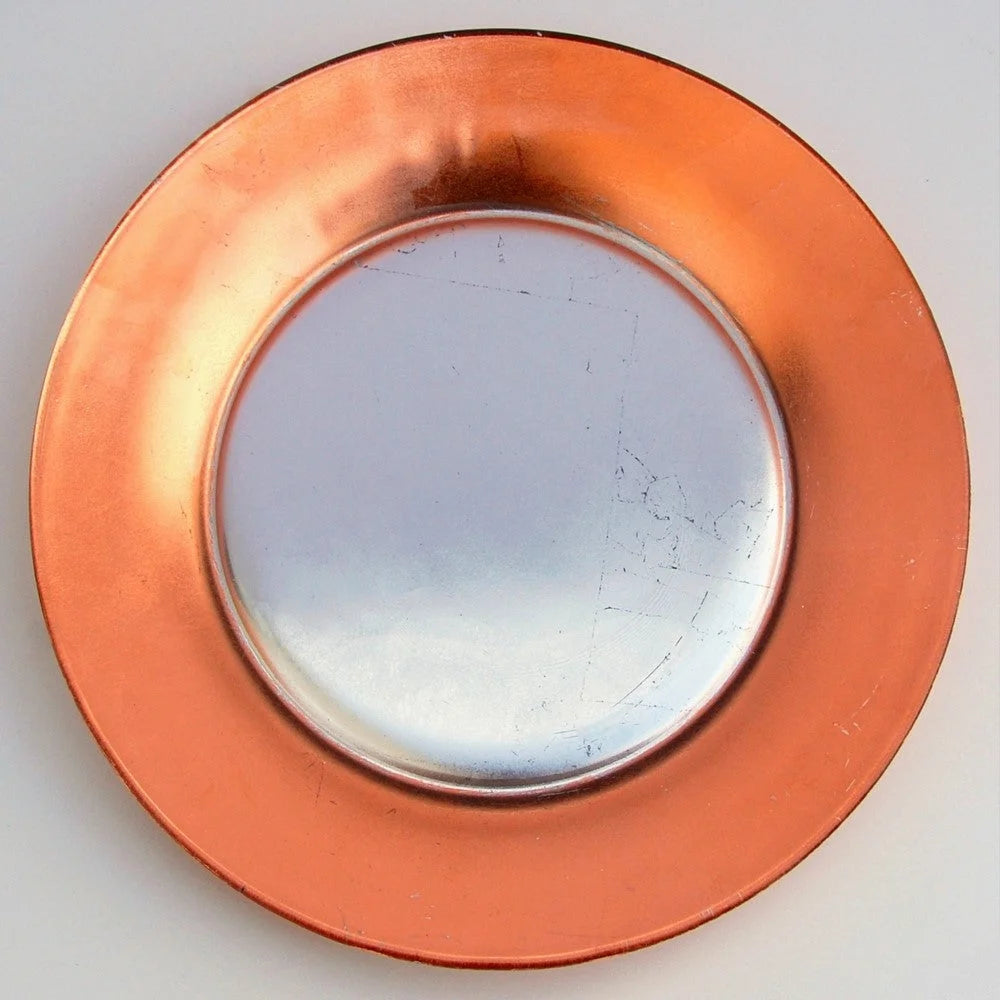 GILT LUNA Set/4 Silver/Rose Dinner Plates LUNESCAPE