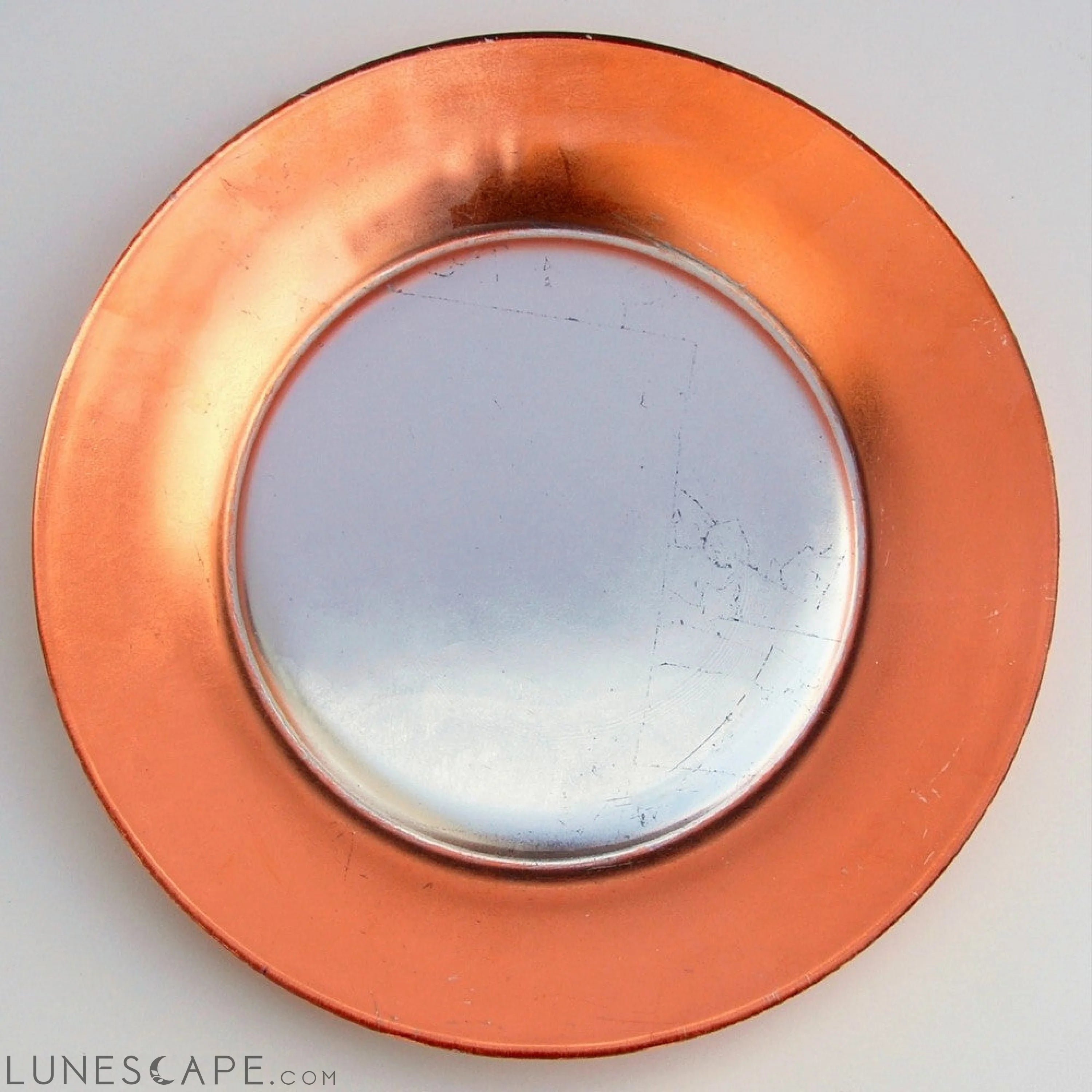 GILT LUNA Set/4 Silver/Rose Salad Plates LUNESCAPE