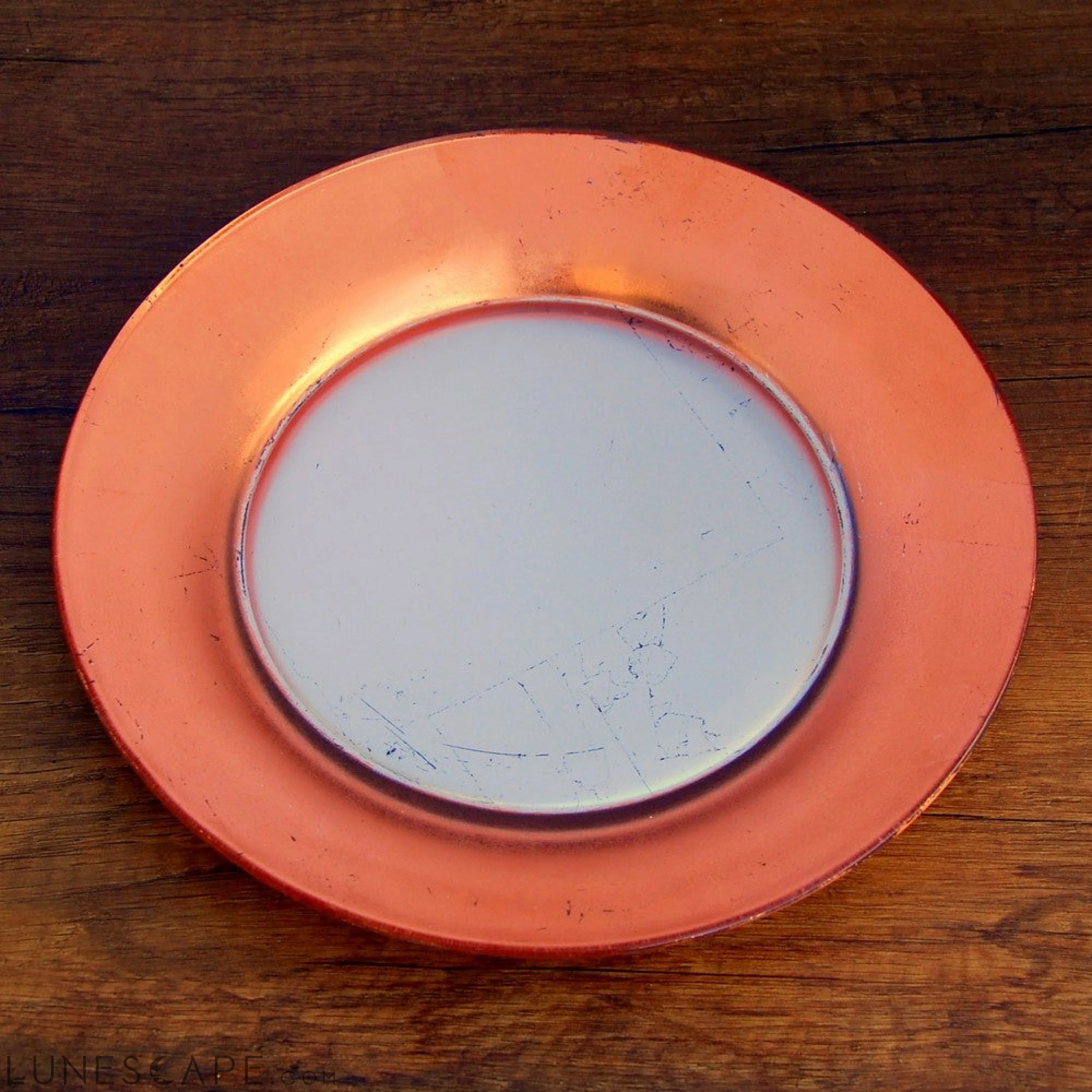 GILT LUNA Set/4 Silver/Rose Salad Plates LUNESCAPE