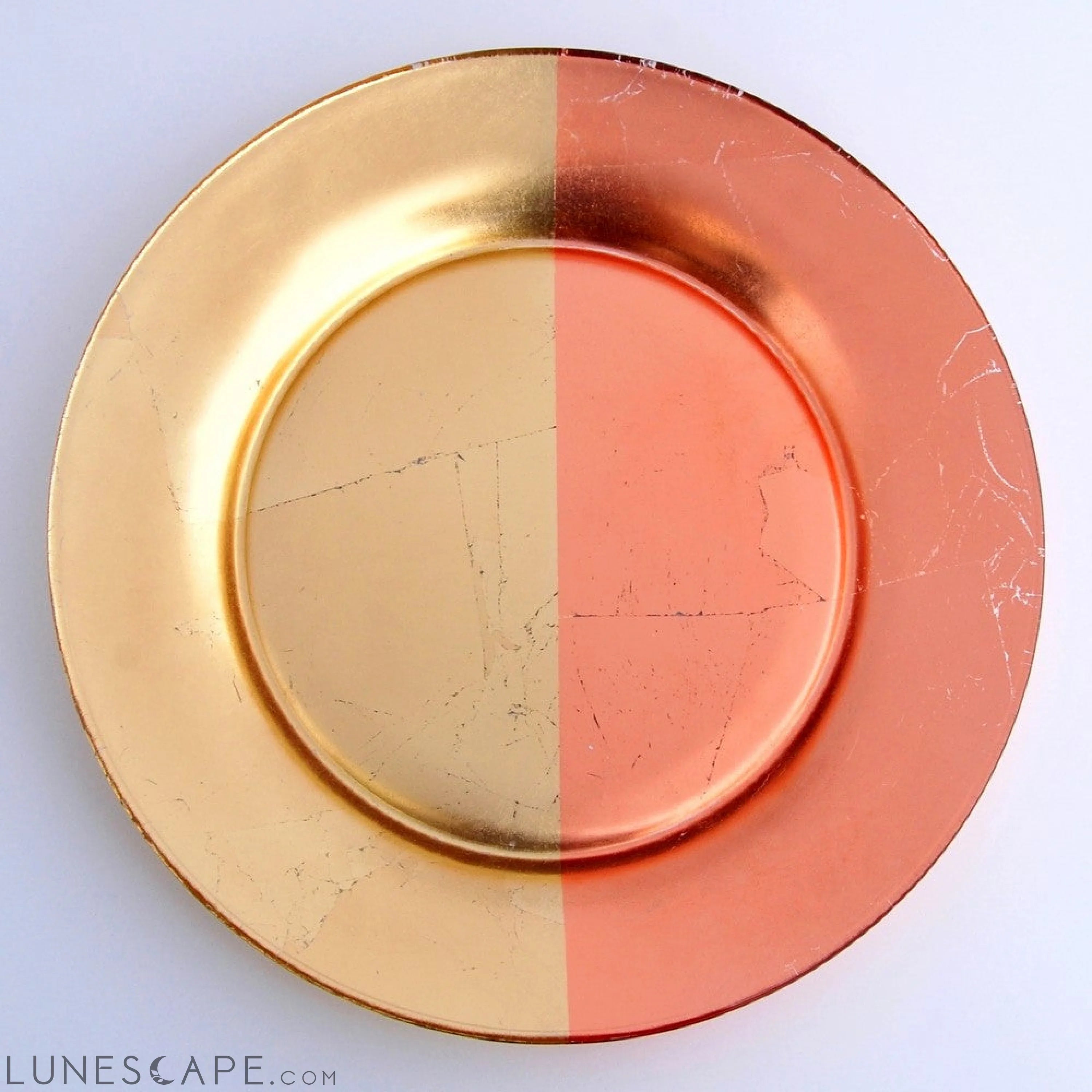 GILT MEZZO Set/4 Gold/Rose Salad Plates LUNESCAPE