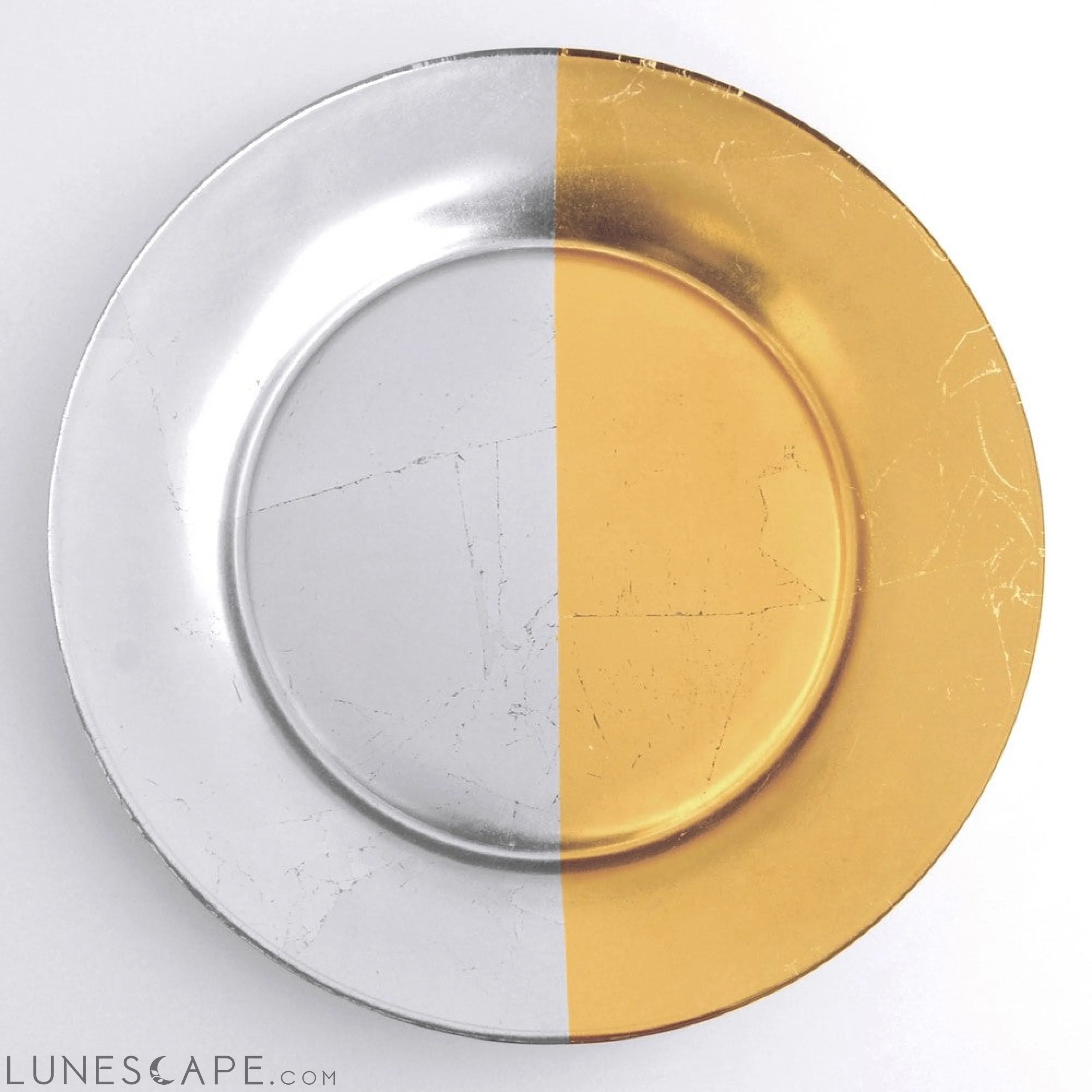 GILT MEZZO Set/4 Gold/Silver Salad Plates LUNESCAPE