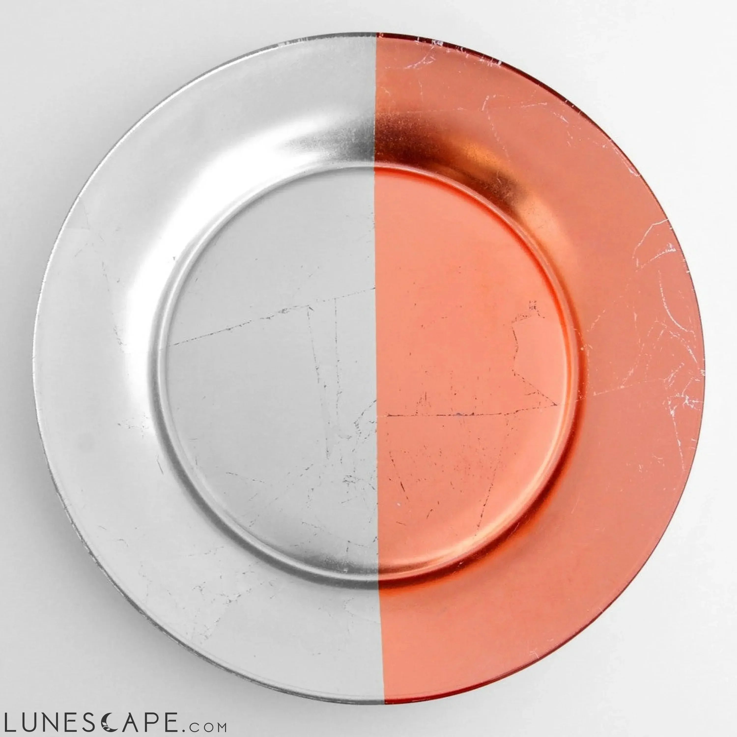 GILT MEZZO Set/4 Silver/Rose Salad Plates LUNESCAPE