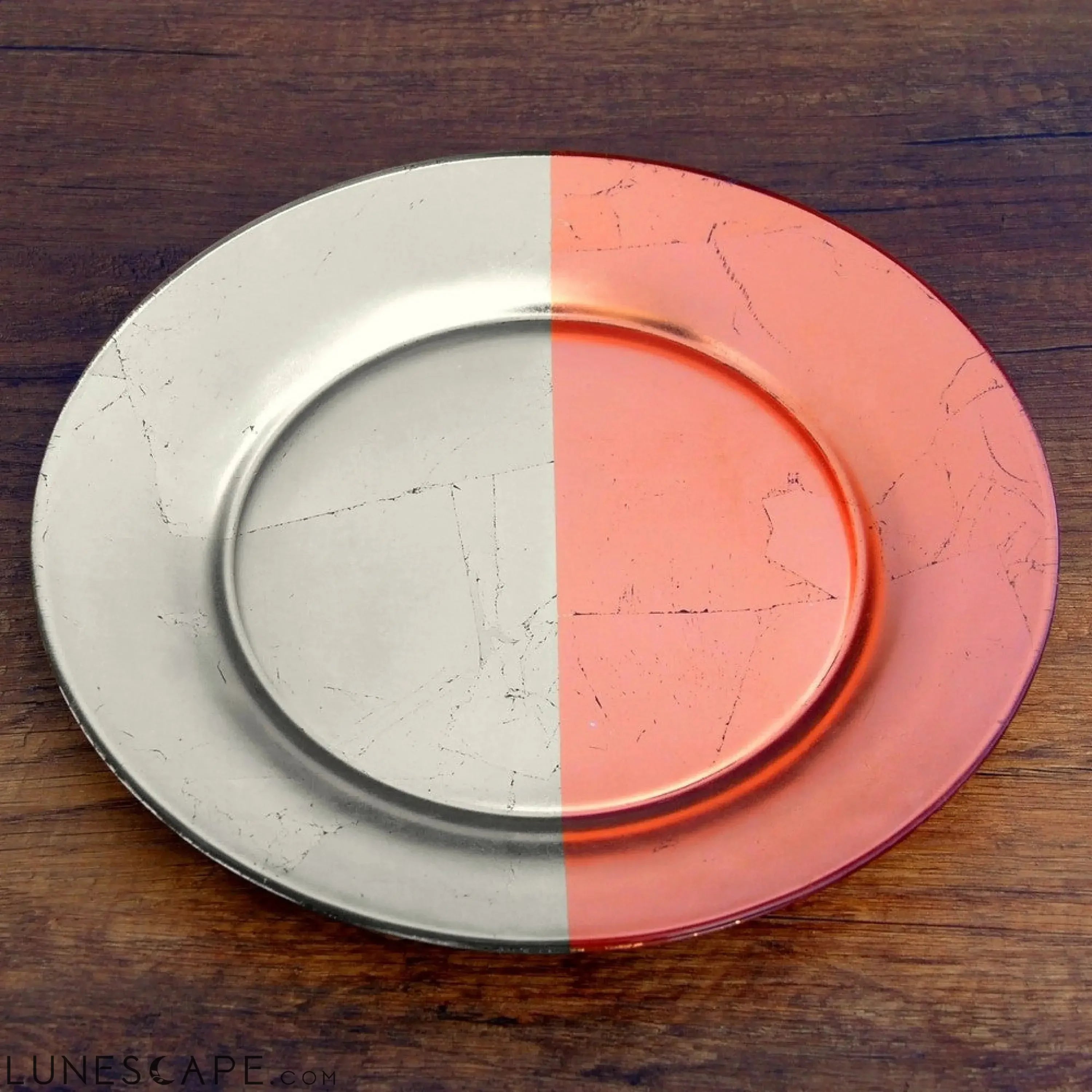 GILT MEZZO Set/4 Silver/Rose Salad Plates LUNESCAPE