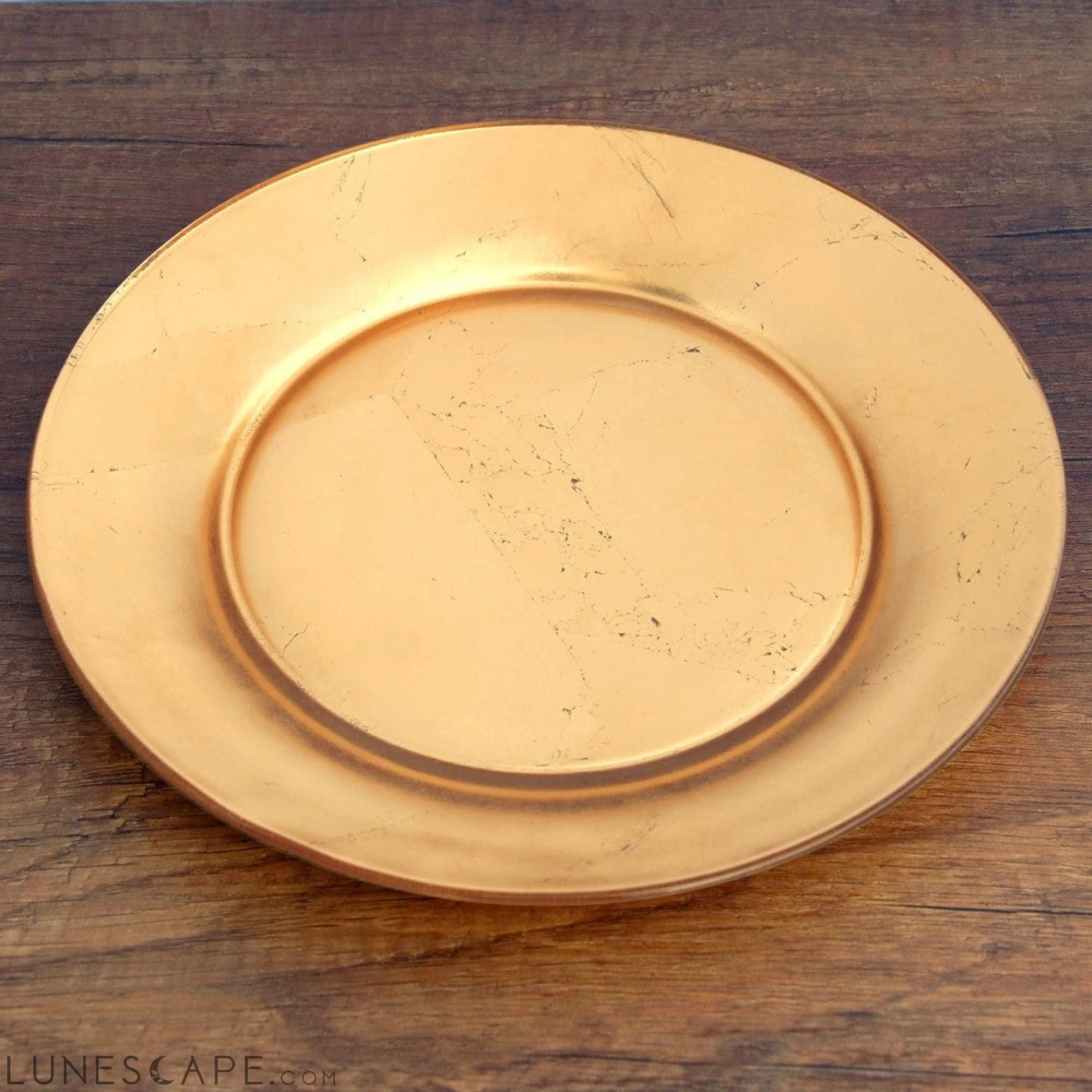 GILT PRIMA Set/4 Gold Salad Plates LUNESCAPE