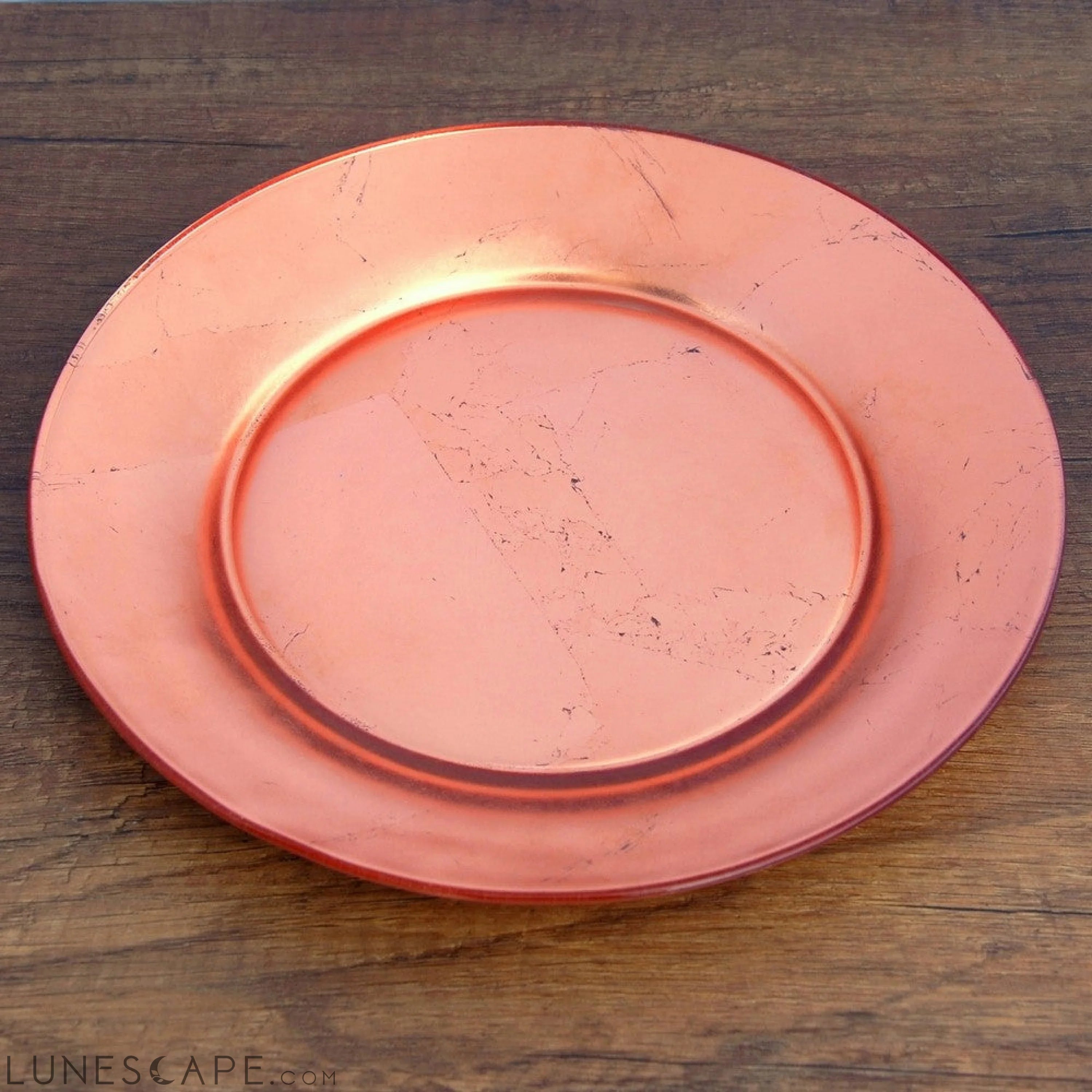 GILT PRIMA Set/4 Rose Gold Salad Plates LUNESCAPE