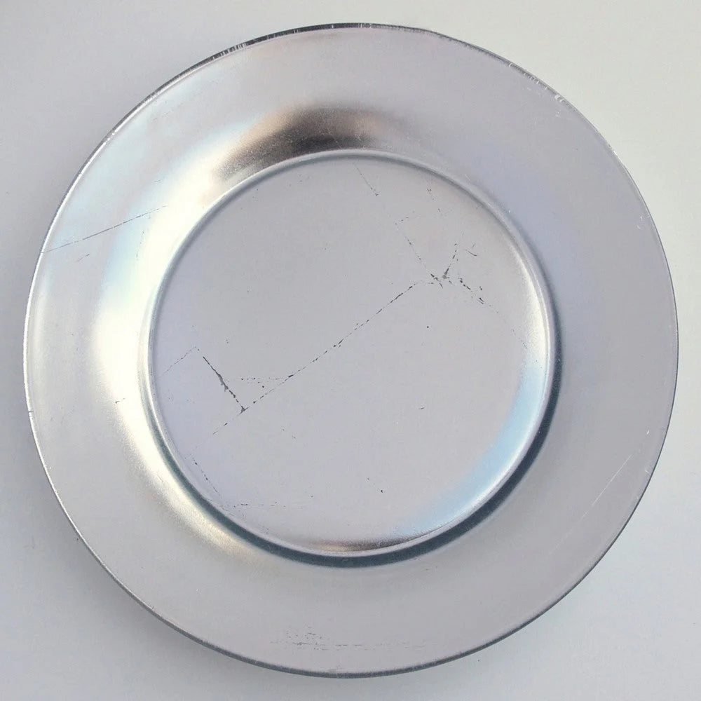 GILT PRIMA Set/4 Silver Dinner Plates LUNESCAPE