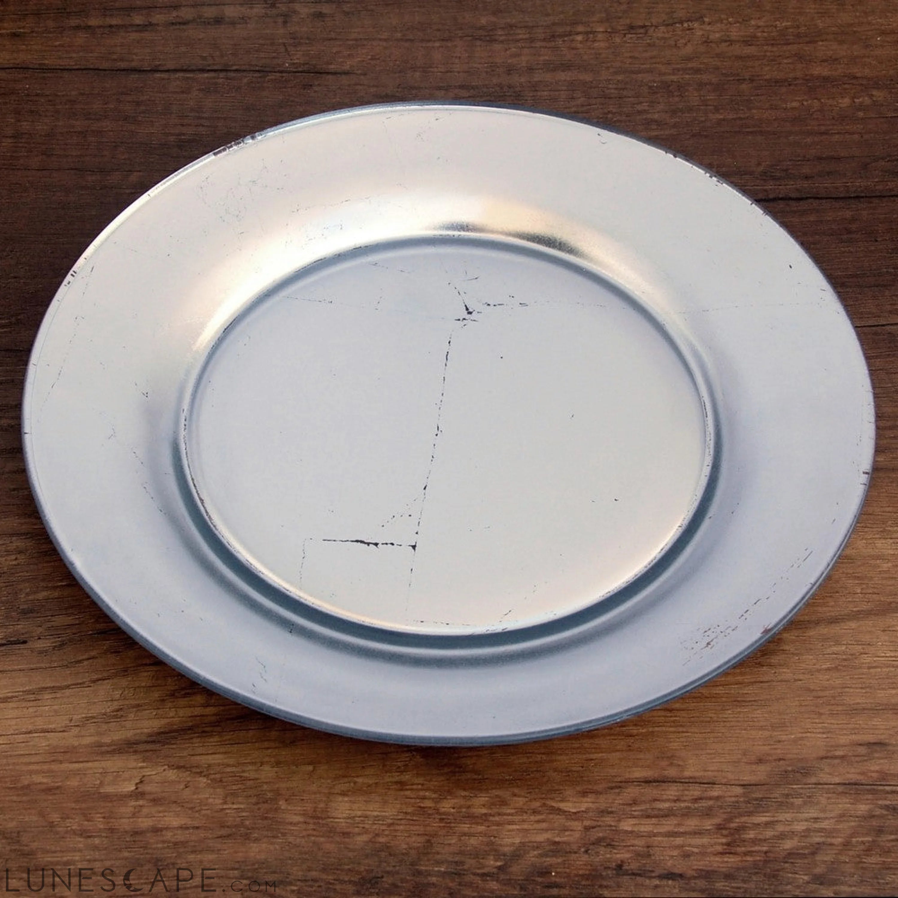 GILT PRIMA Set/4 Silver Salad Plates LUNESCAPE