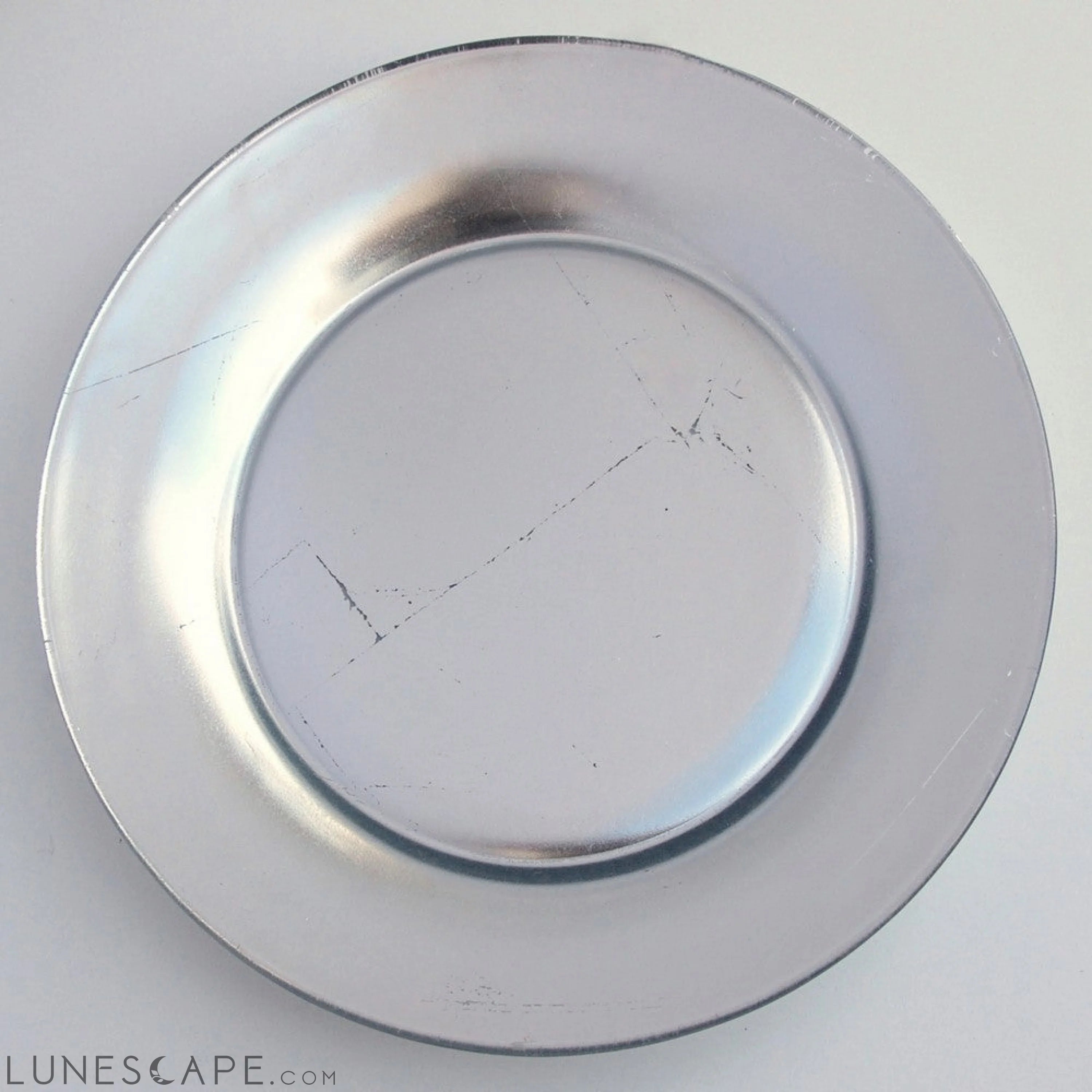 GILT PRIMA Set/4 Silver Salad Plates LUNESCAPE