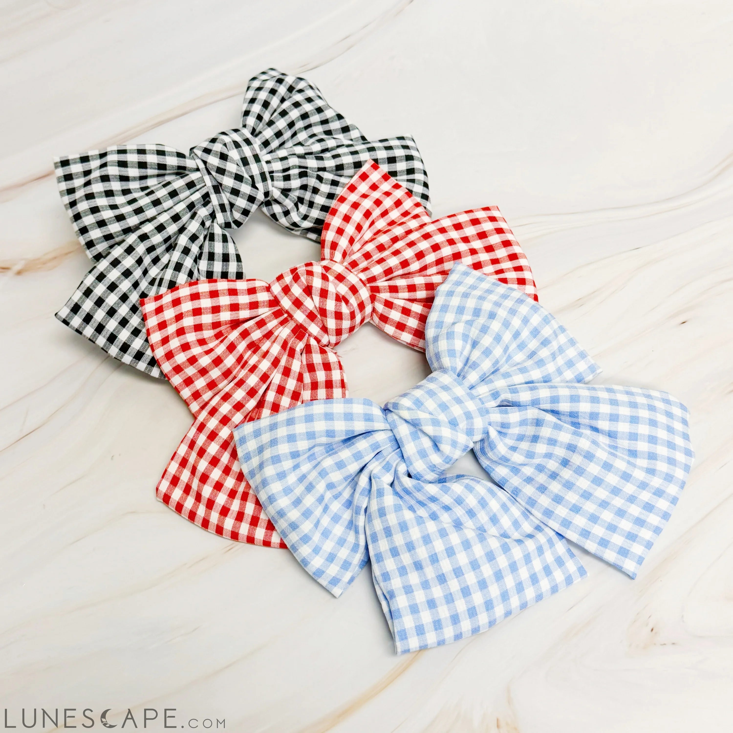 Gingham Bow Pretty Bow Hair Clip LUNESCAPE