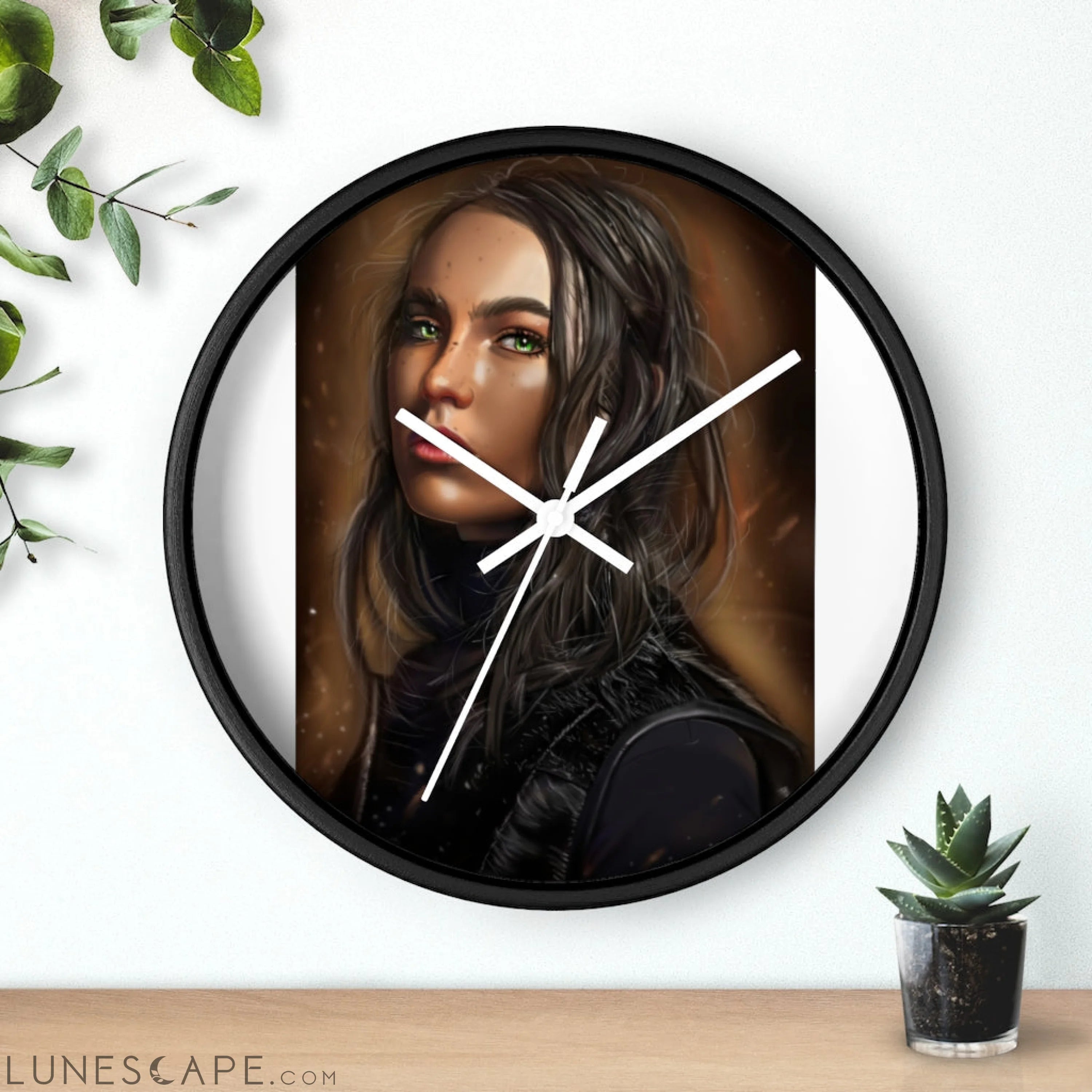 Girl Wall clock LUNESCAPE