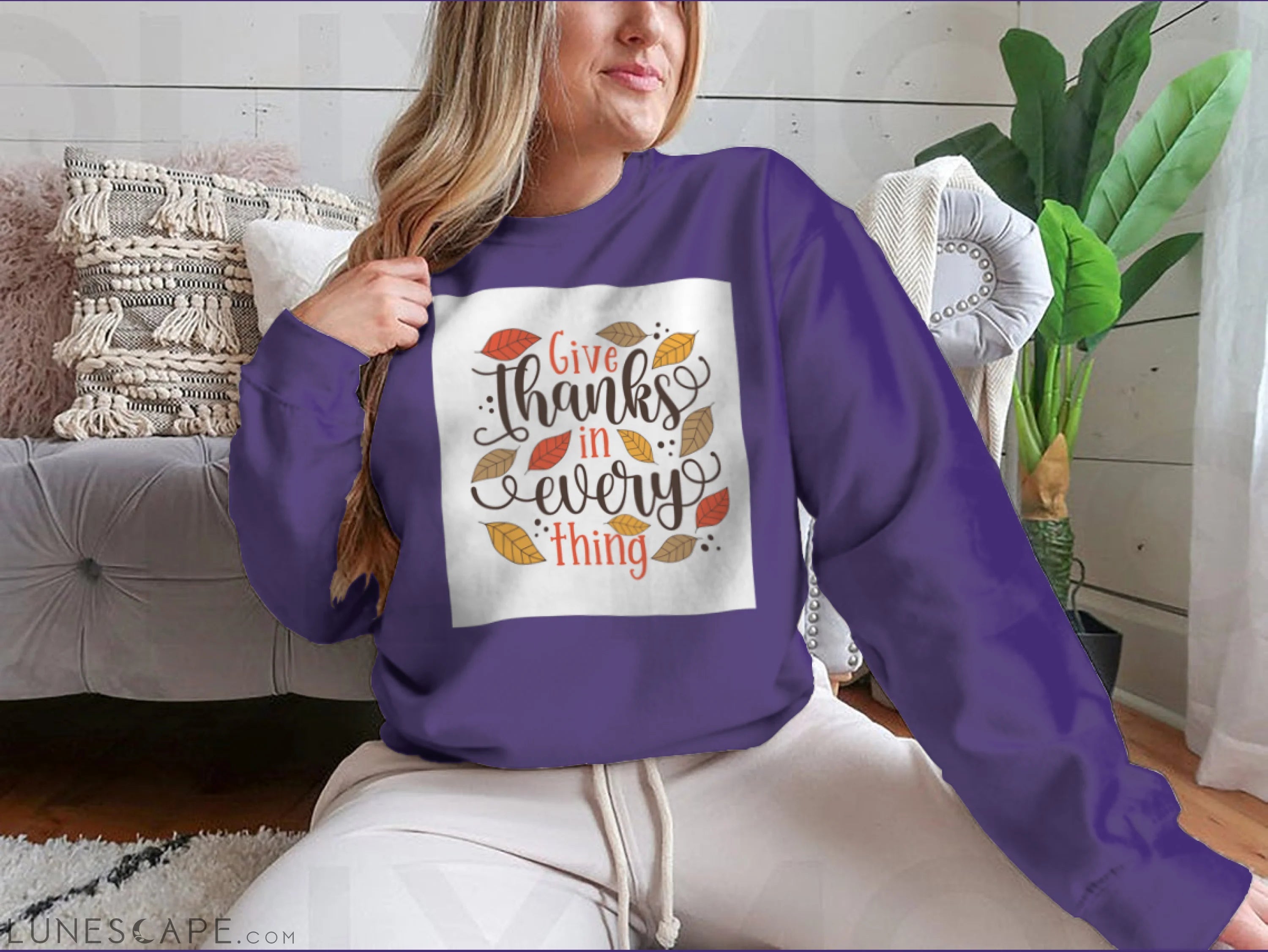 Give Thanks In Everything - Hand Drawn Illustration With Hand LUNESCAPE