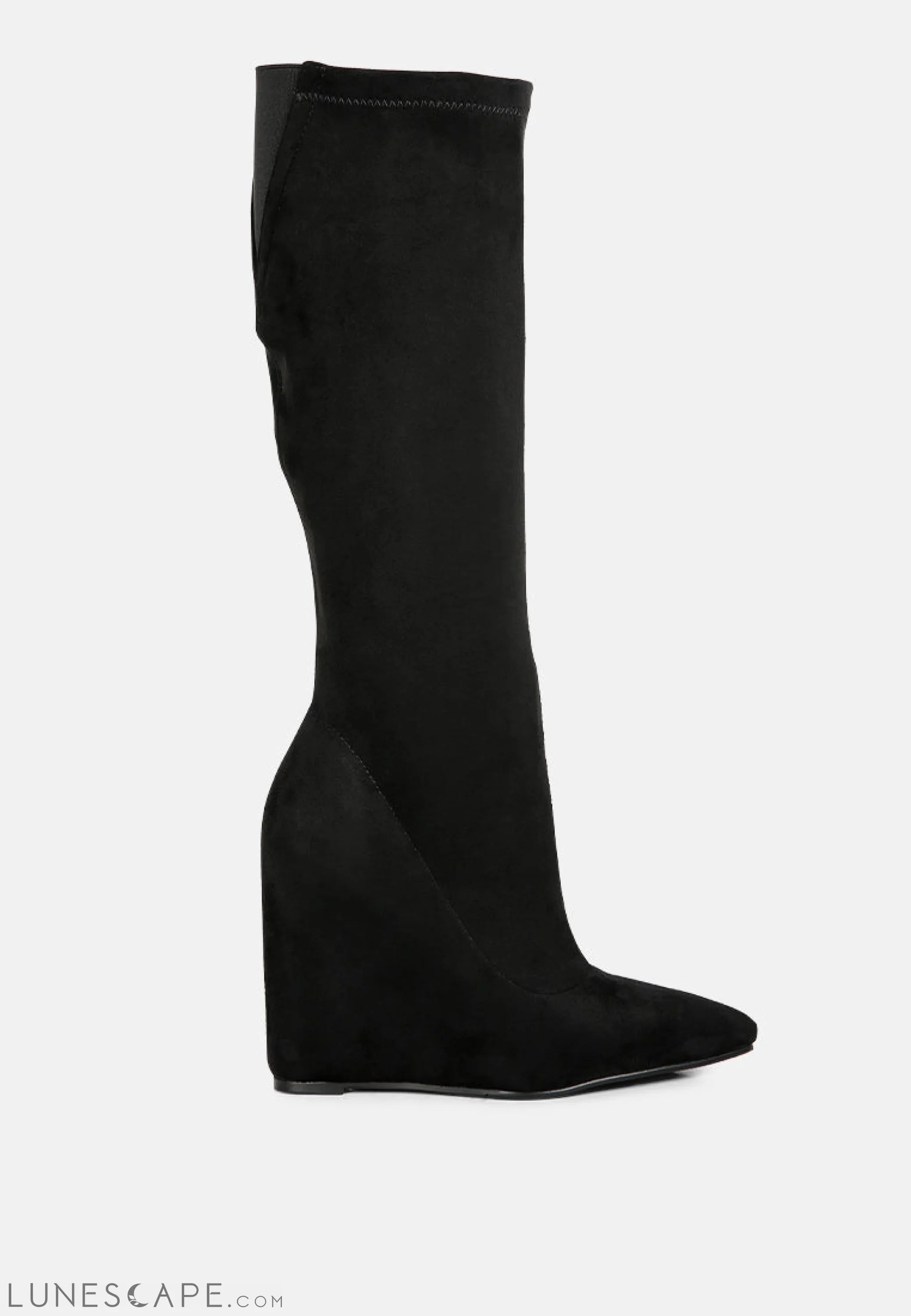 Gladol Wedge Heel Calf Boots LUNESCAPE