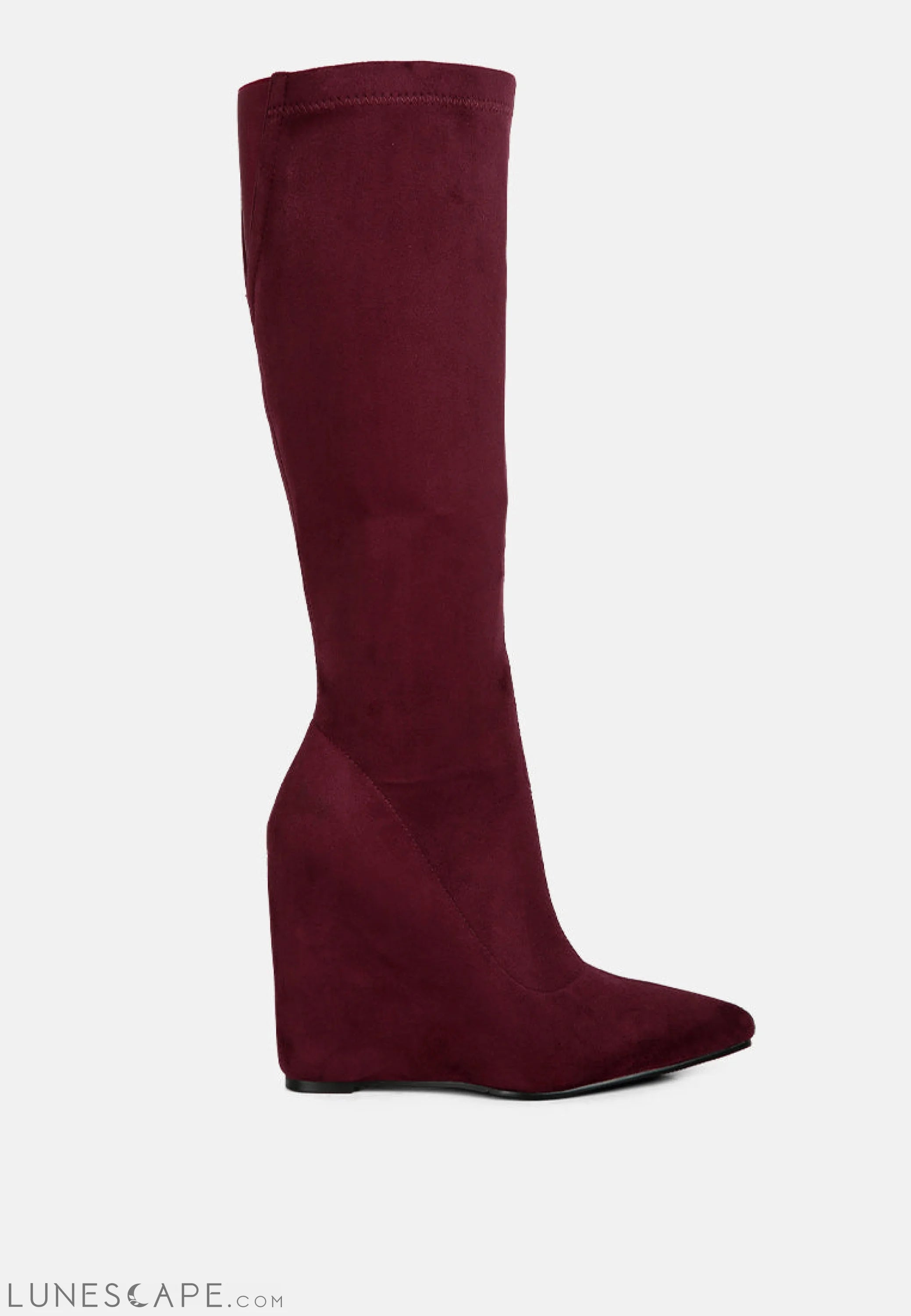 Gladol Wedge Heel Calf Boots LUNESCAPE