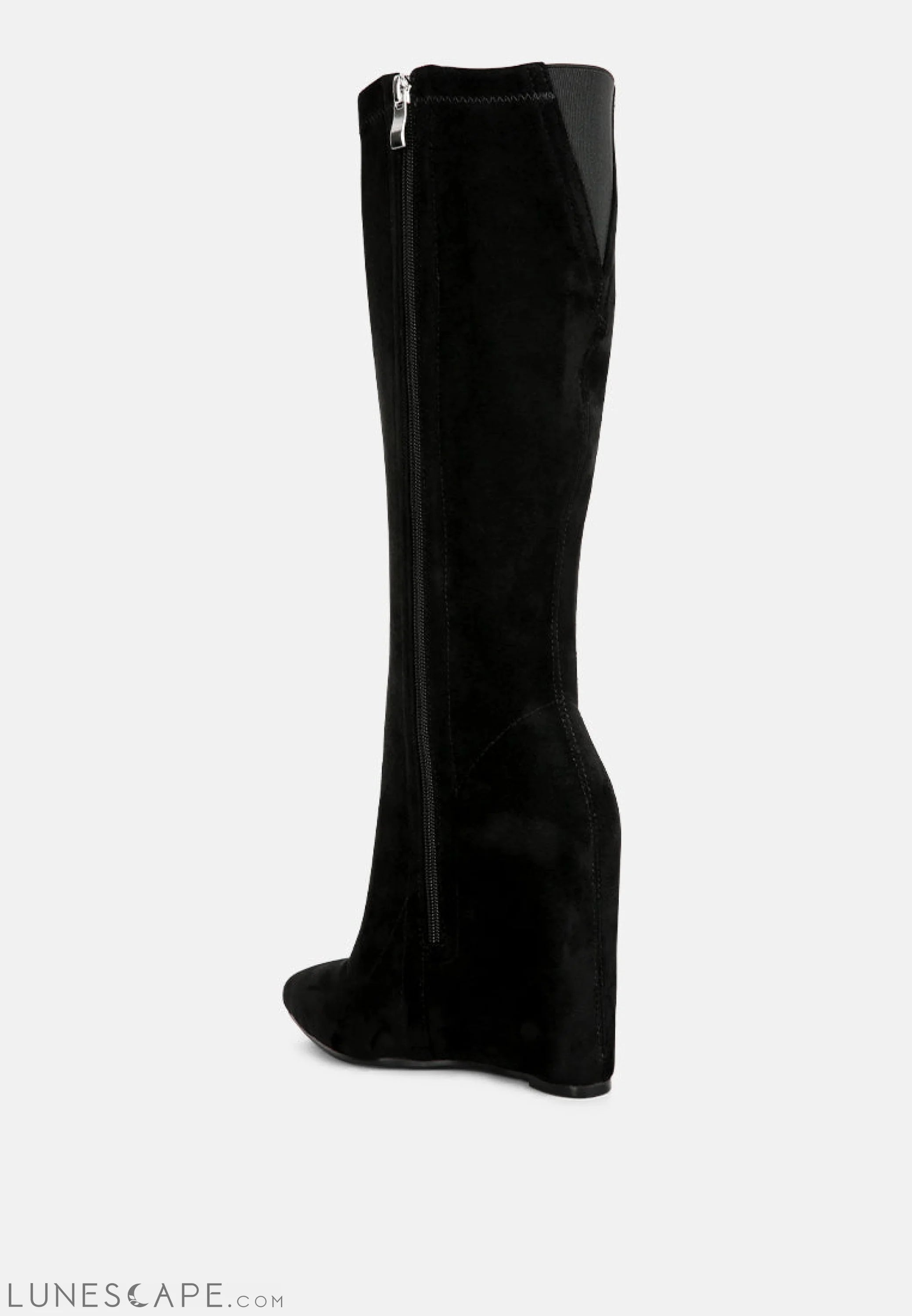 Gladol Wedge Heel Calf Boots LUNESCAPE