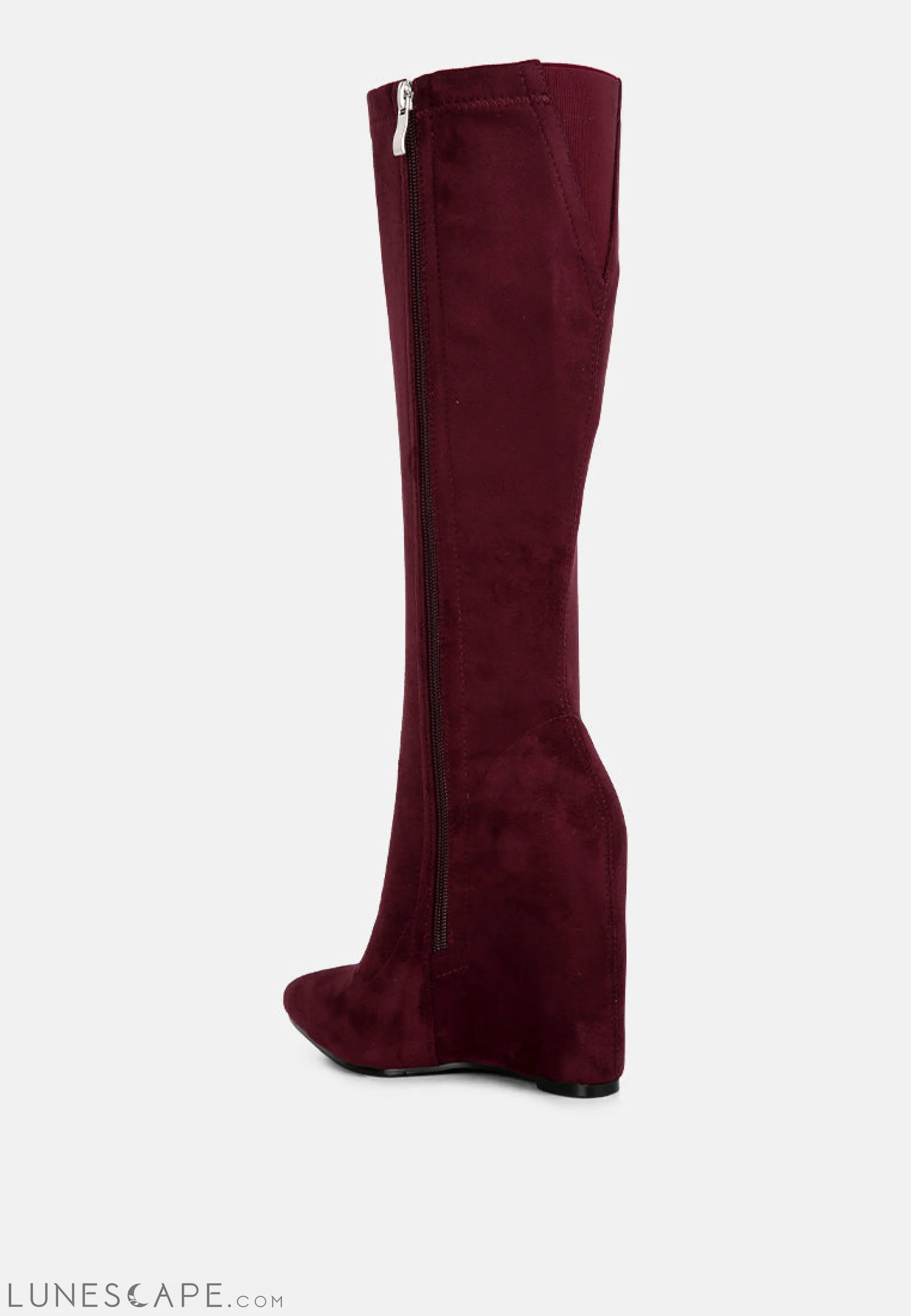 Gladol Wedge Heel Calf Boots LUNESCAPE