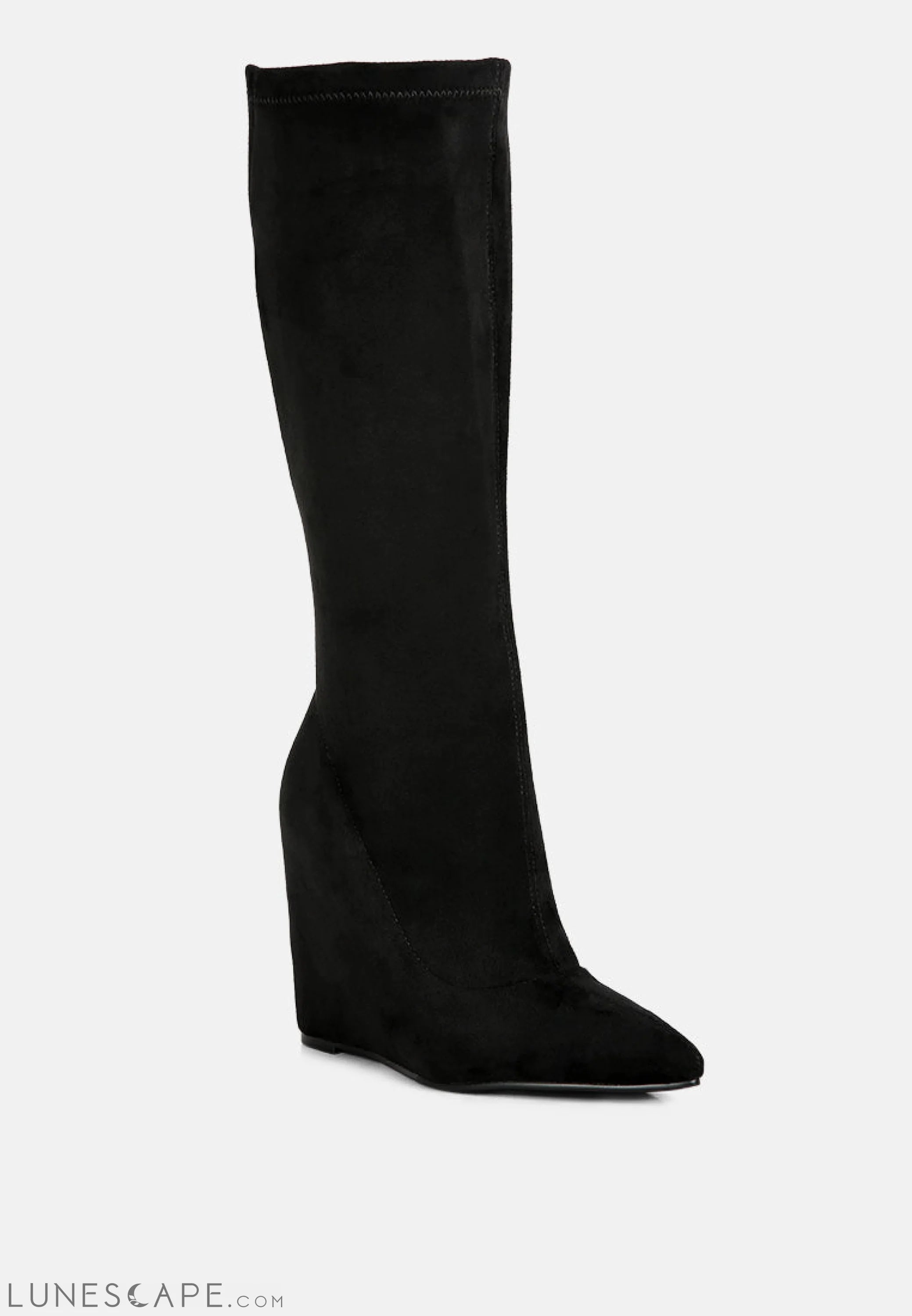 Gladol Wedge Heel Calf Boots LUNESCAPE