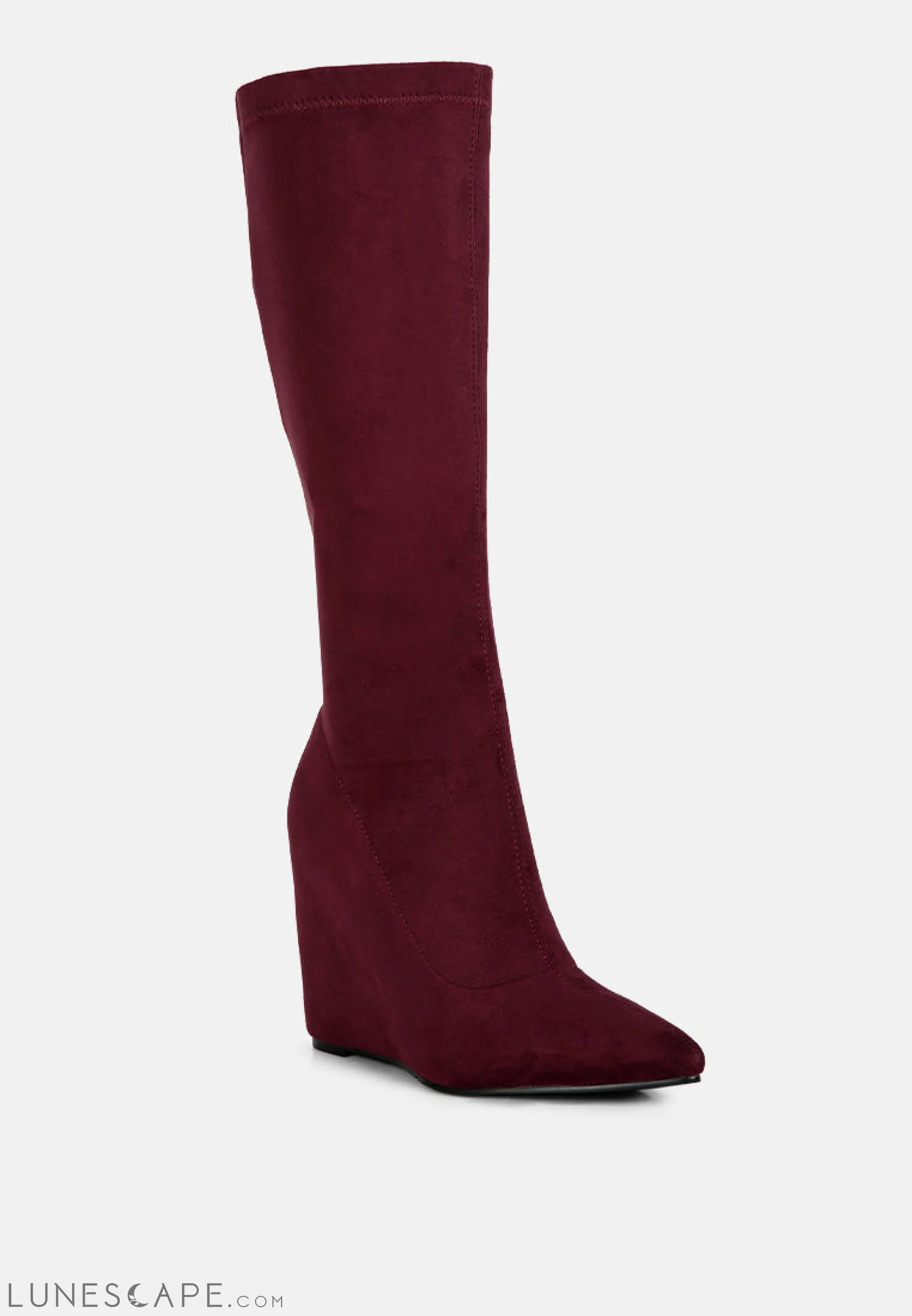 Gladol Wedge Heel Calf Boots LUNESCAPE