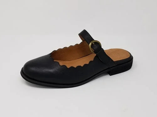 Glendale Mary-Jane Scalloped  Ballerina Flat LUNESCAPE