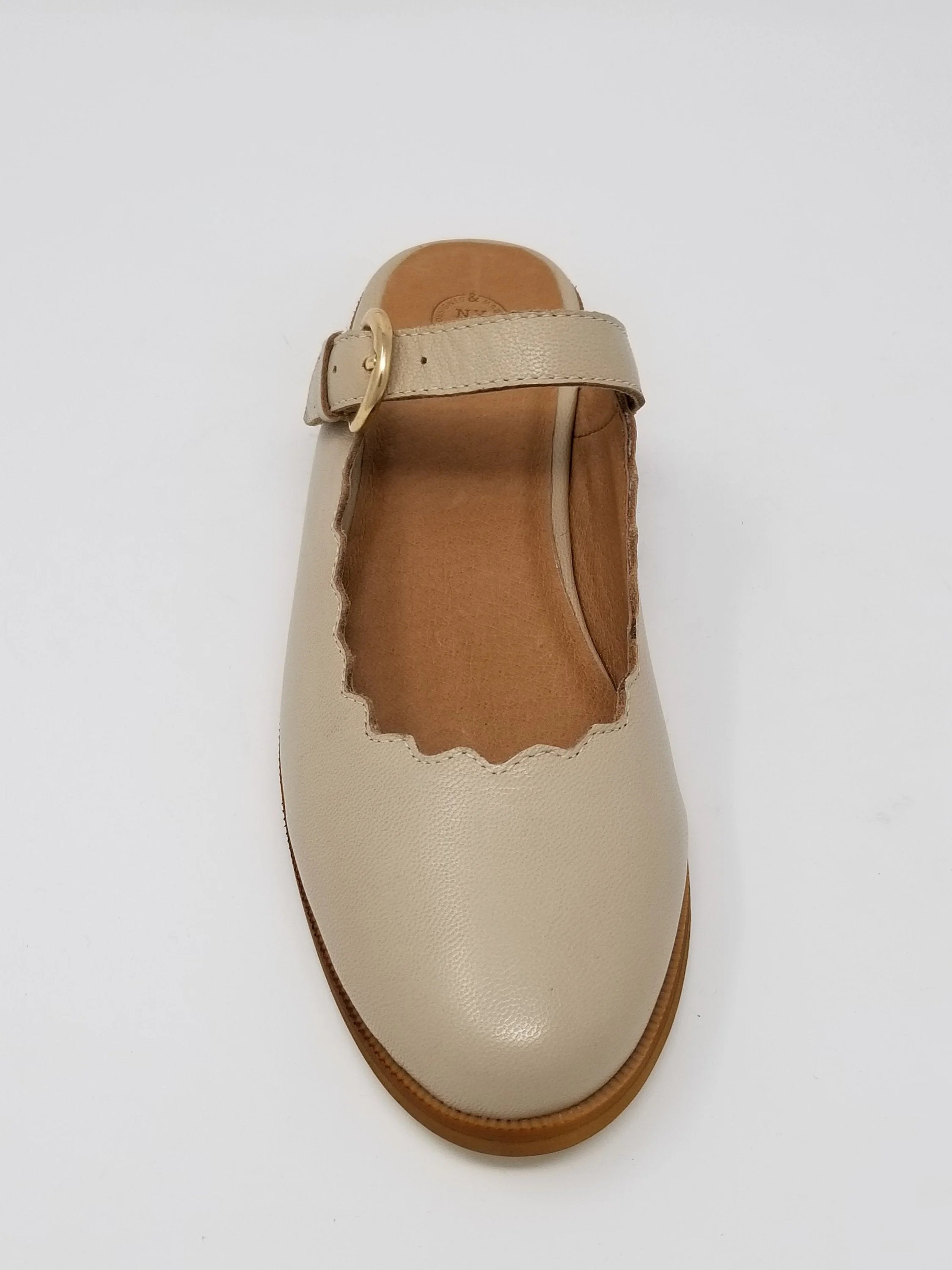 Glendale Mary-Jane Scalloped  Ballerina Flat LUNESCAPE
