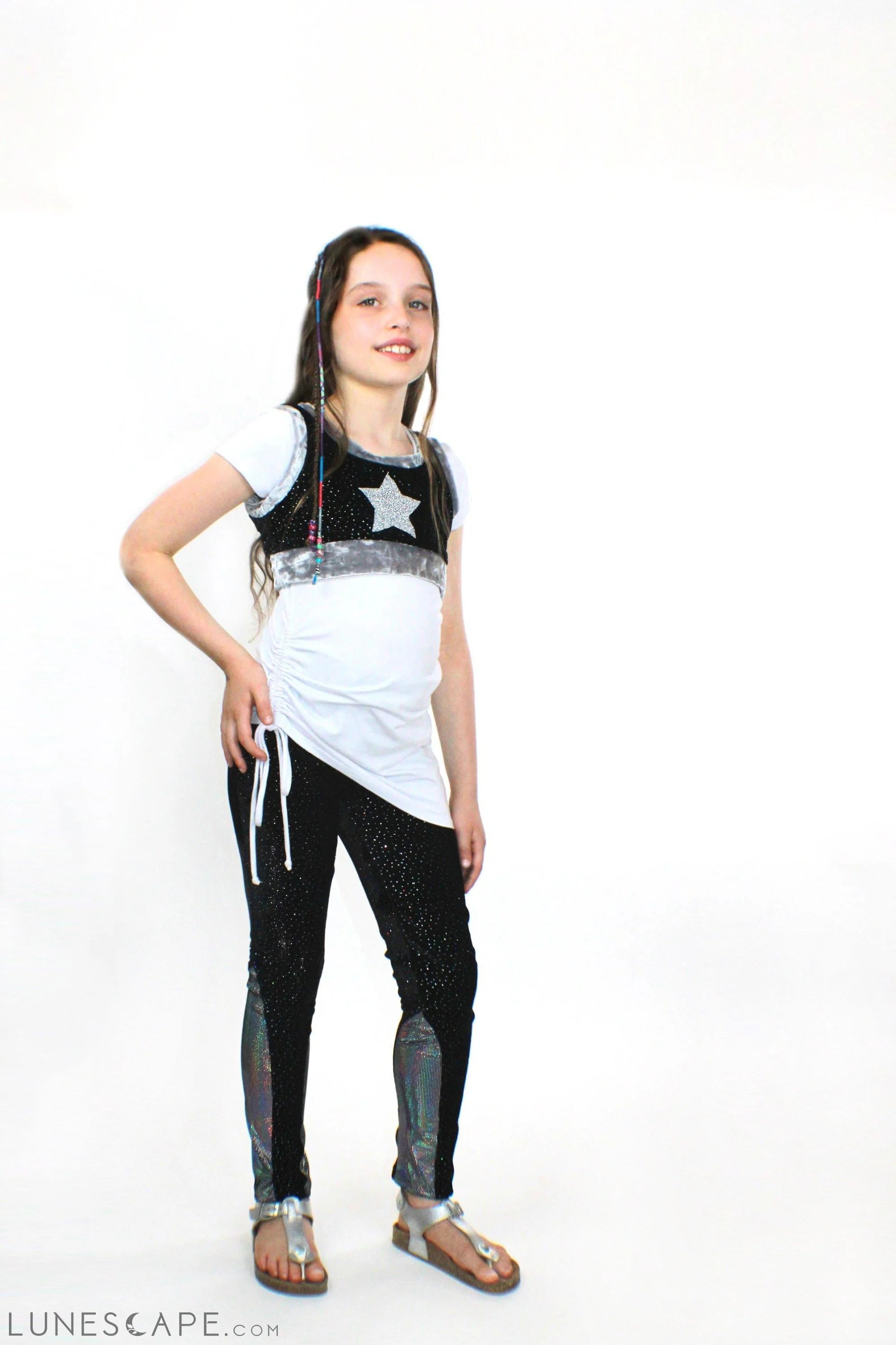 Glitter Velvet Stretch Pants LUNESCAPE