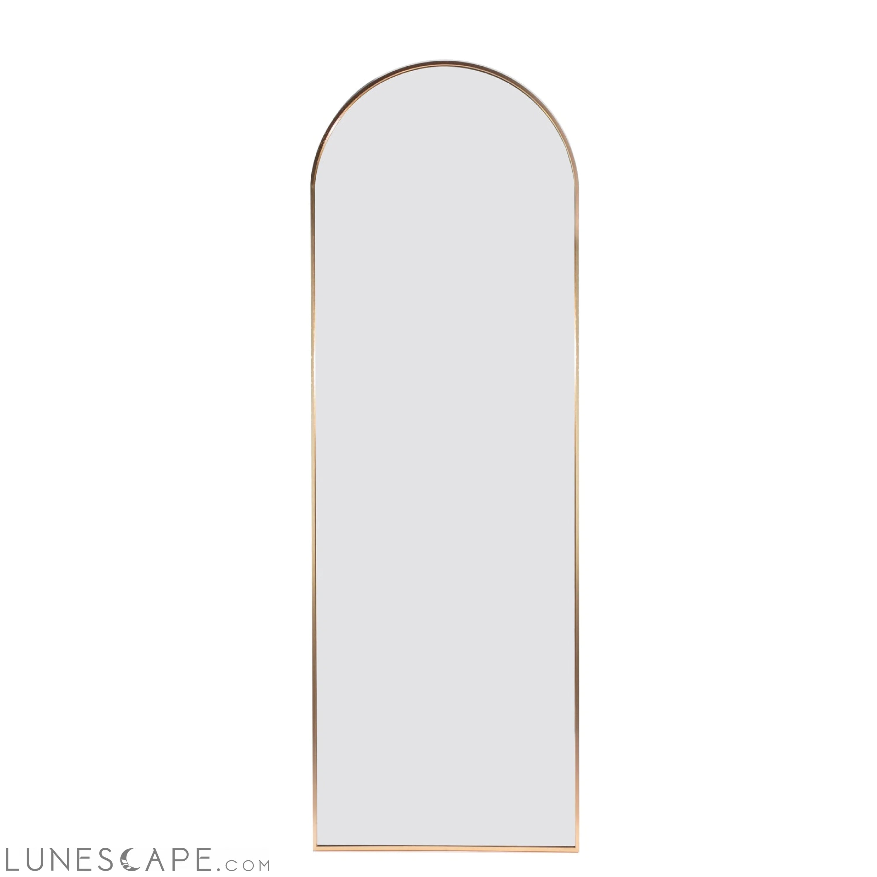 Gold 63x20 inch metal arch stand full length mirror LUNESCAPE
