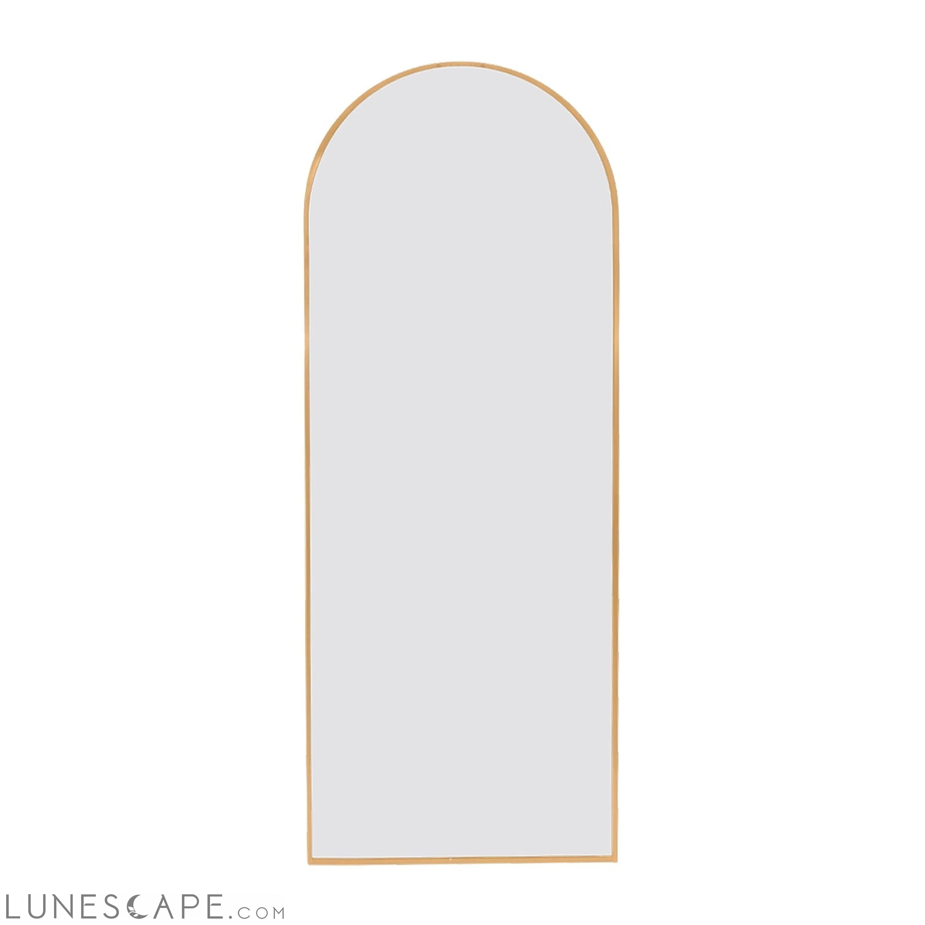 Gold 71x27.5 inch metal arch stand full length mirror LUNESCAPE