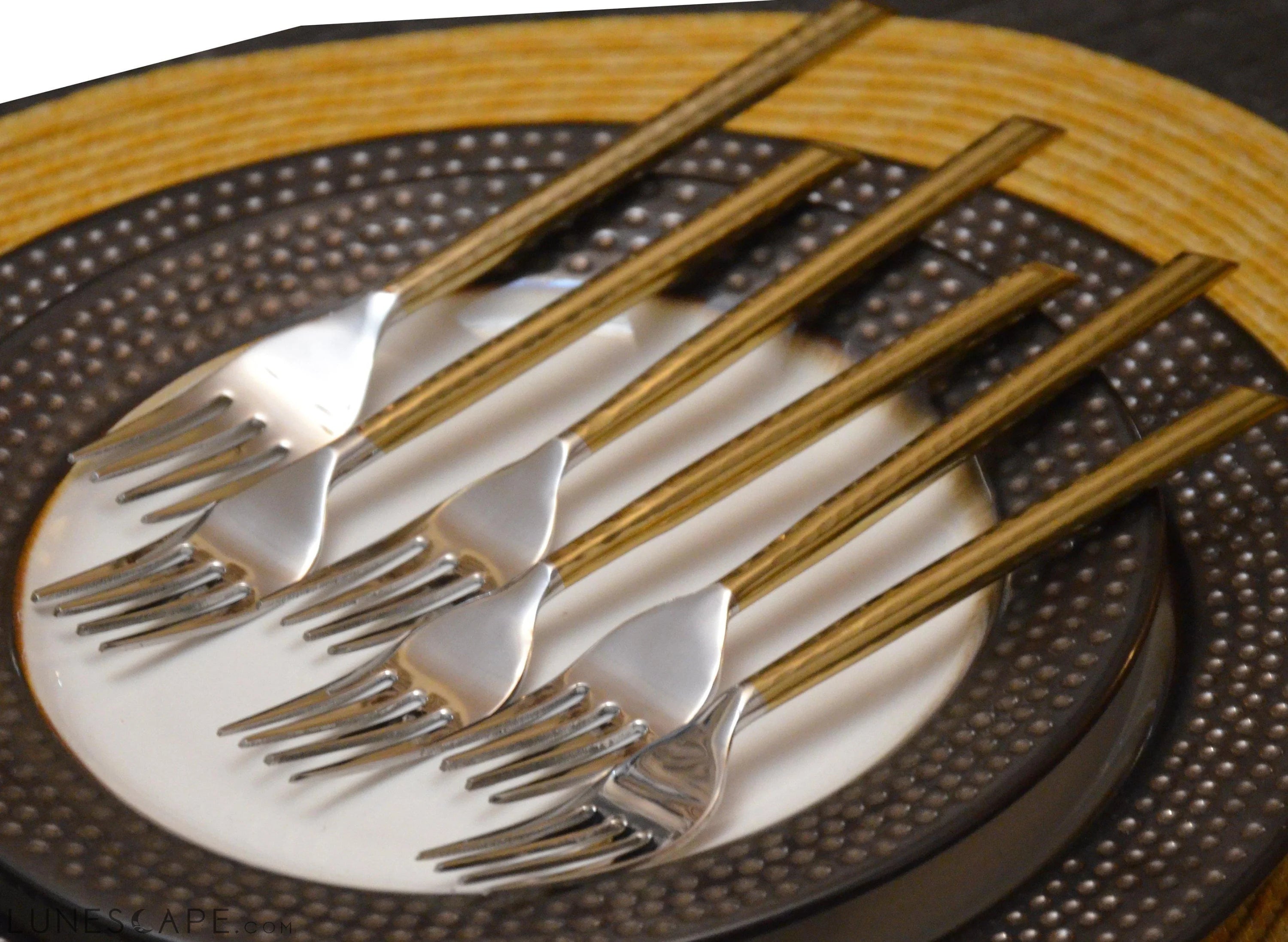 Gold Dinner Forks - 6 Piece Set LUNESCAPE