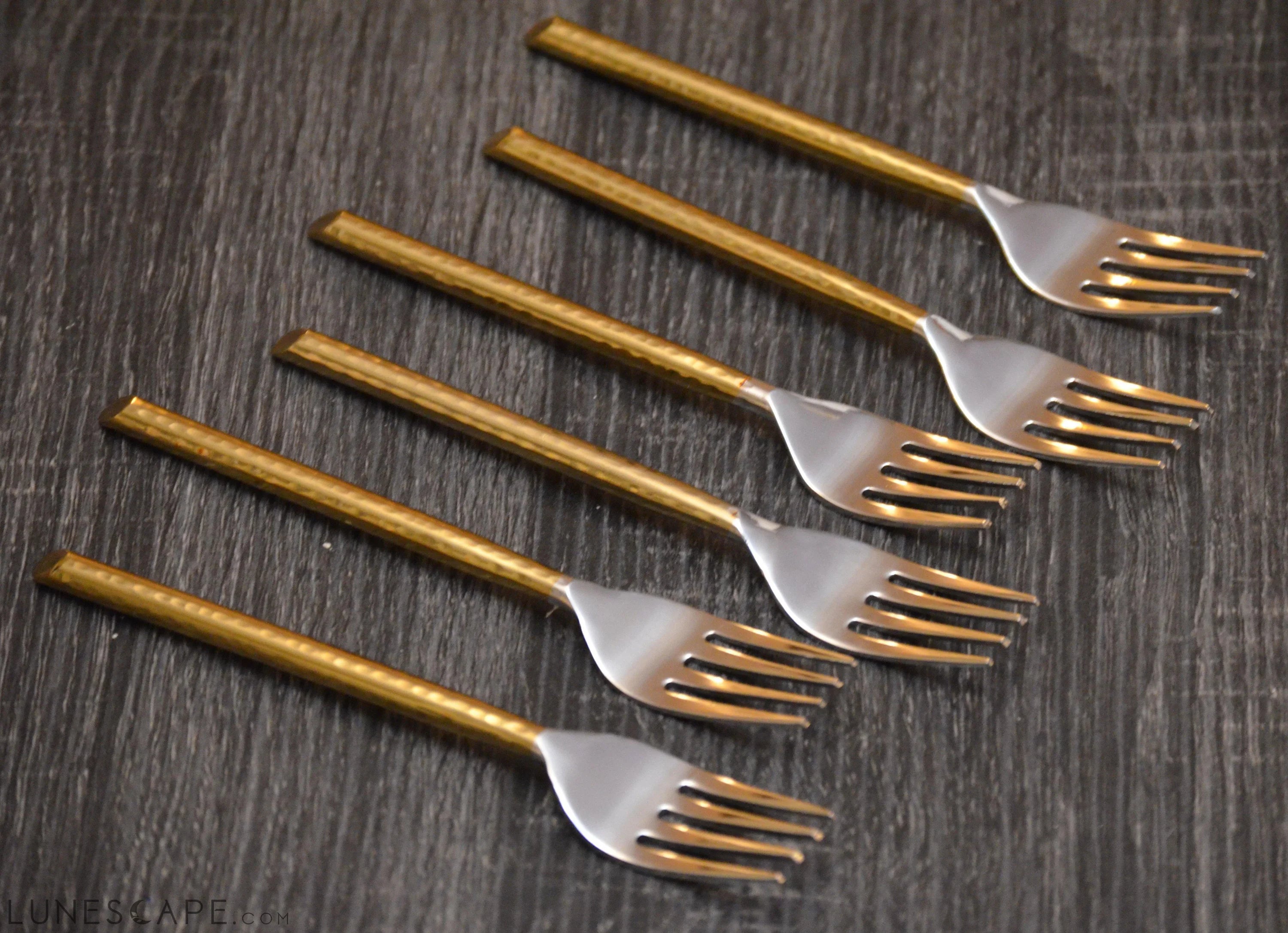 Gold Dinner Forks - 6 Piece Set LUNESCAPE