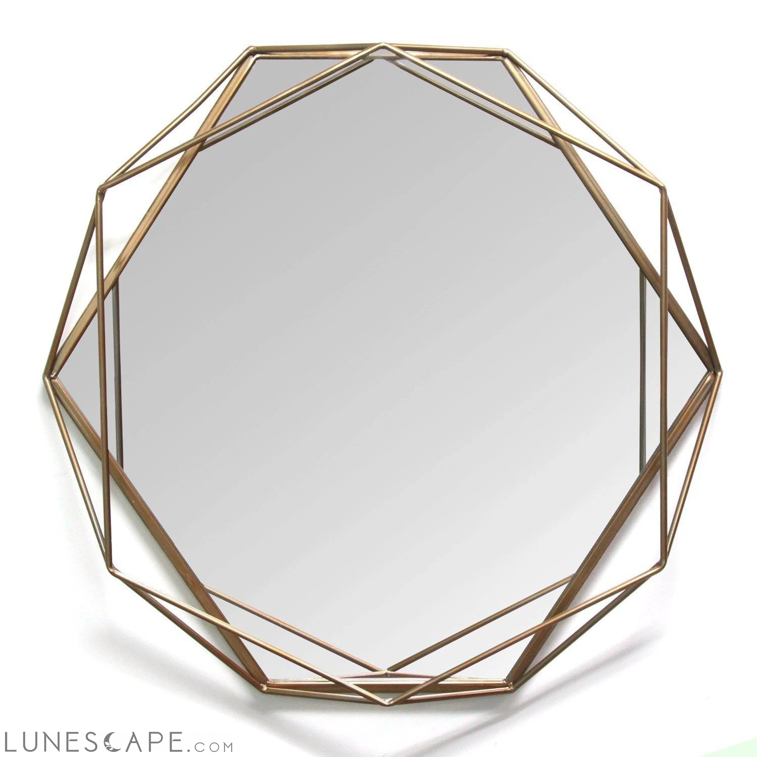Gold Metal Octagon Framed Wall Mirror LUNESCAPE