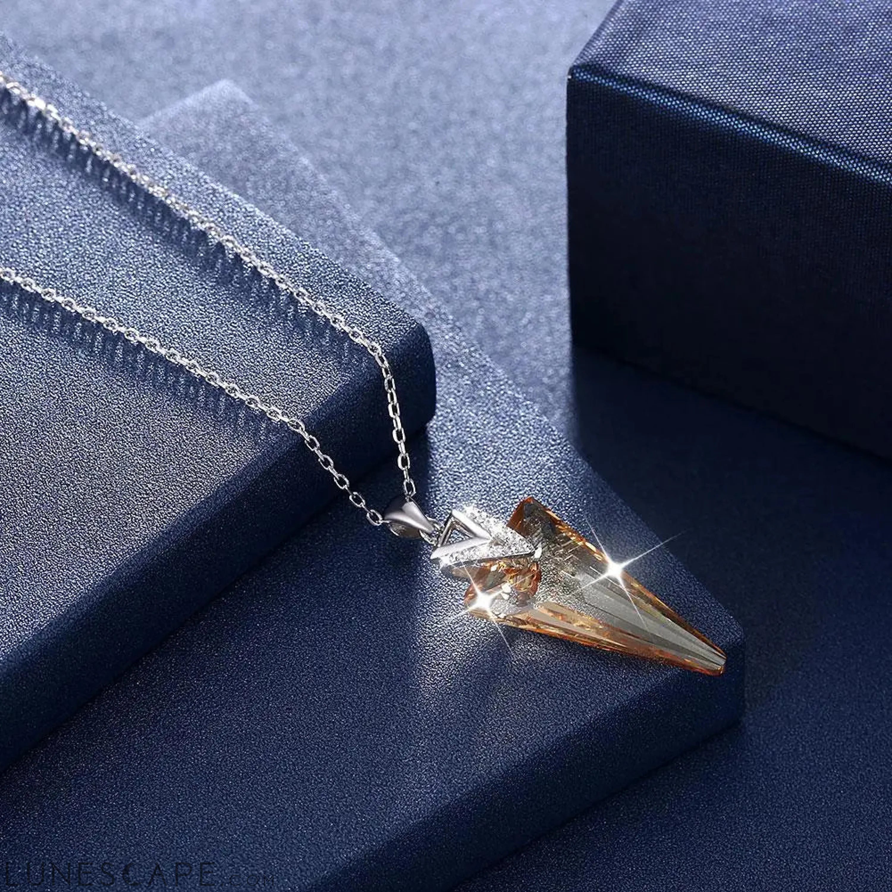 Golden Arrow Swarovski Crystal Necklace LUNESCAPE