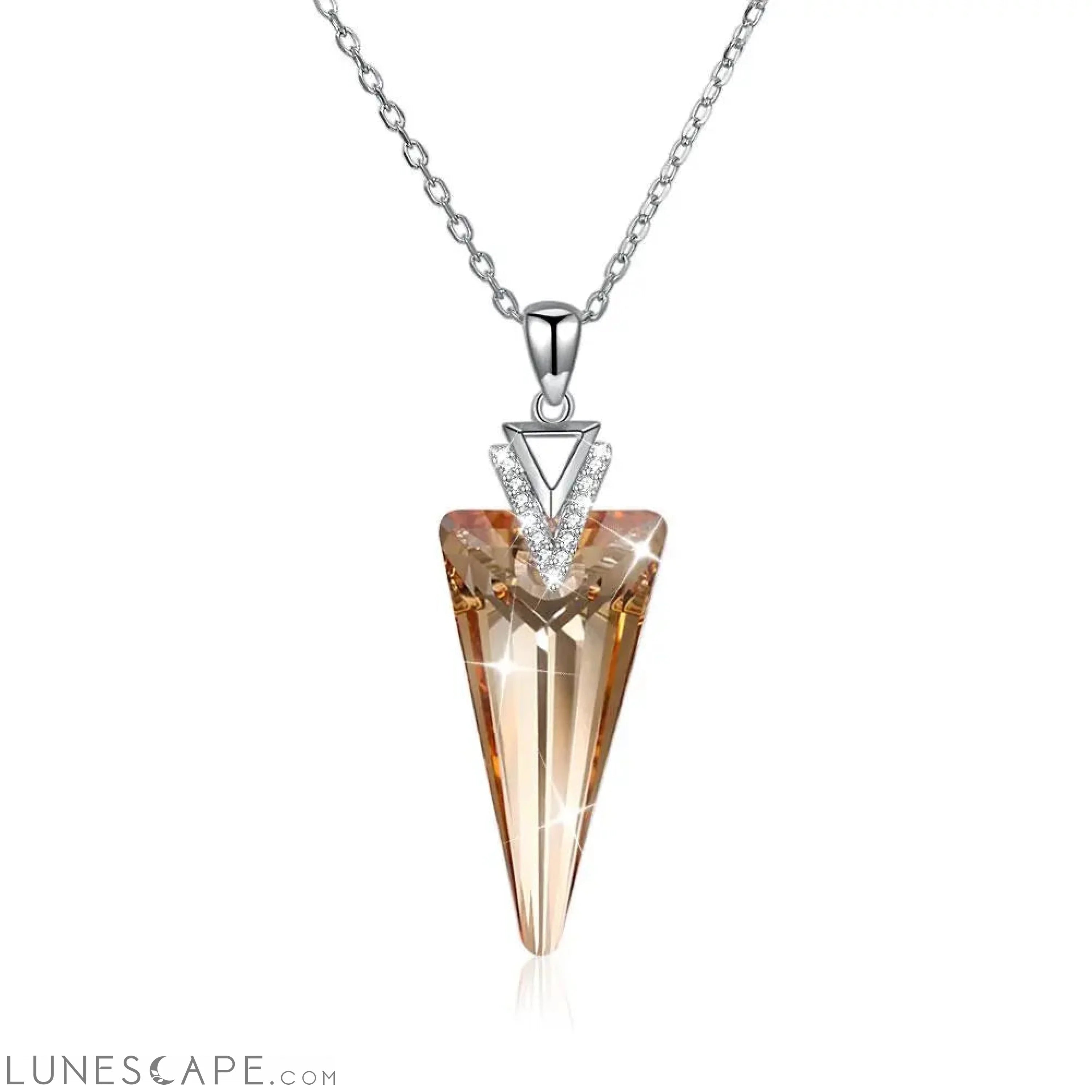 Golden Arrow Swarovski Crystal Necklace LUNESCAPE