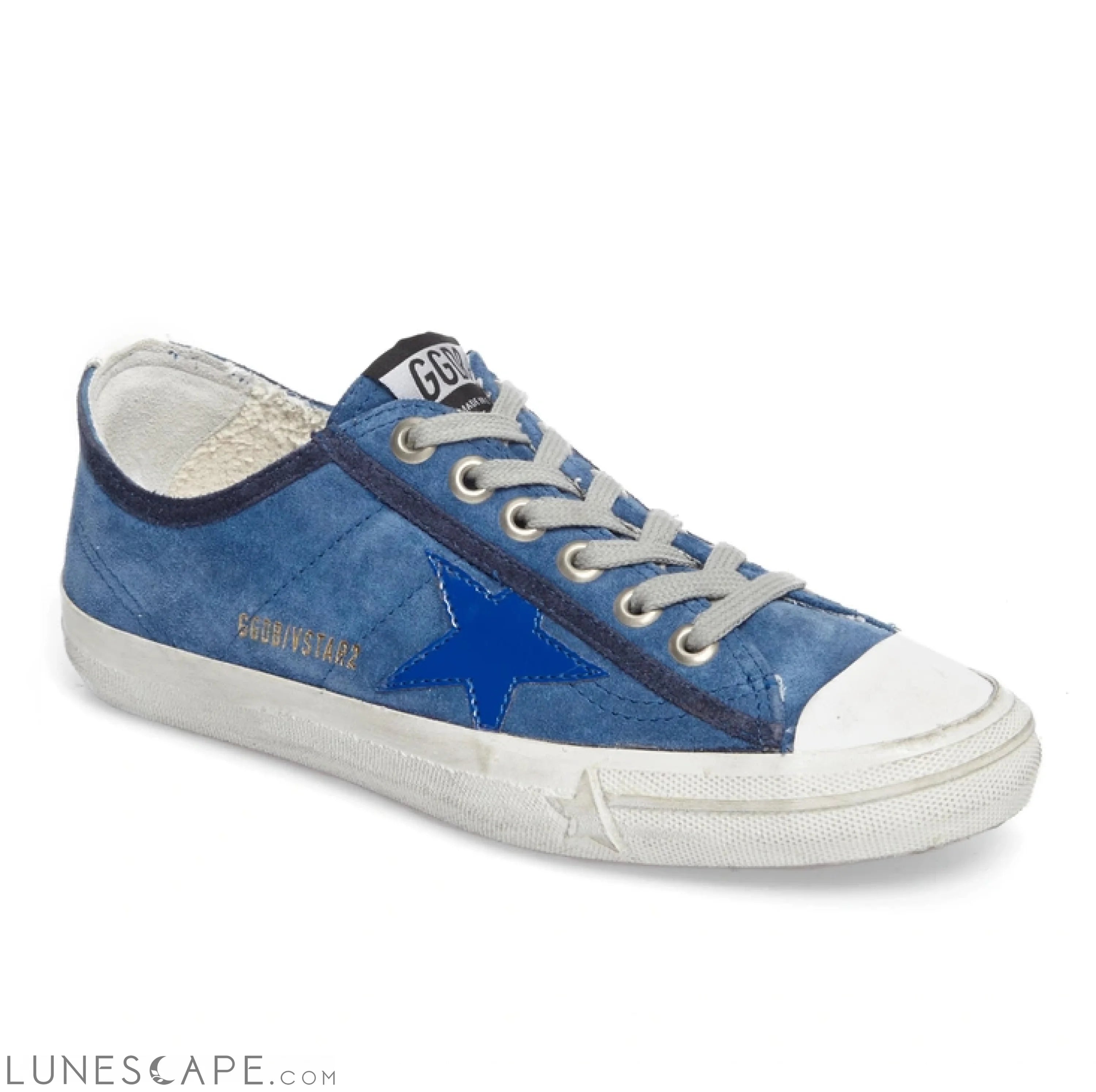 Golden Goose Chic Blue Suede Low-Top Sneakers LUNESCAPE