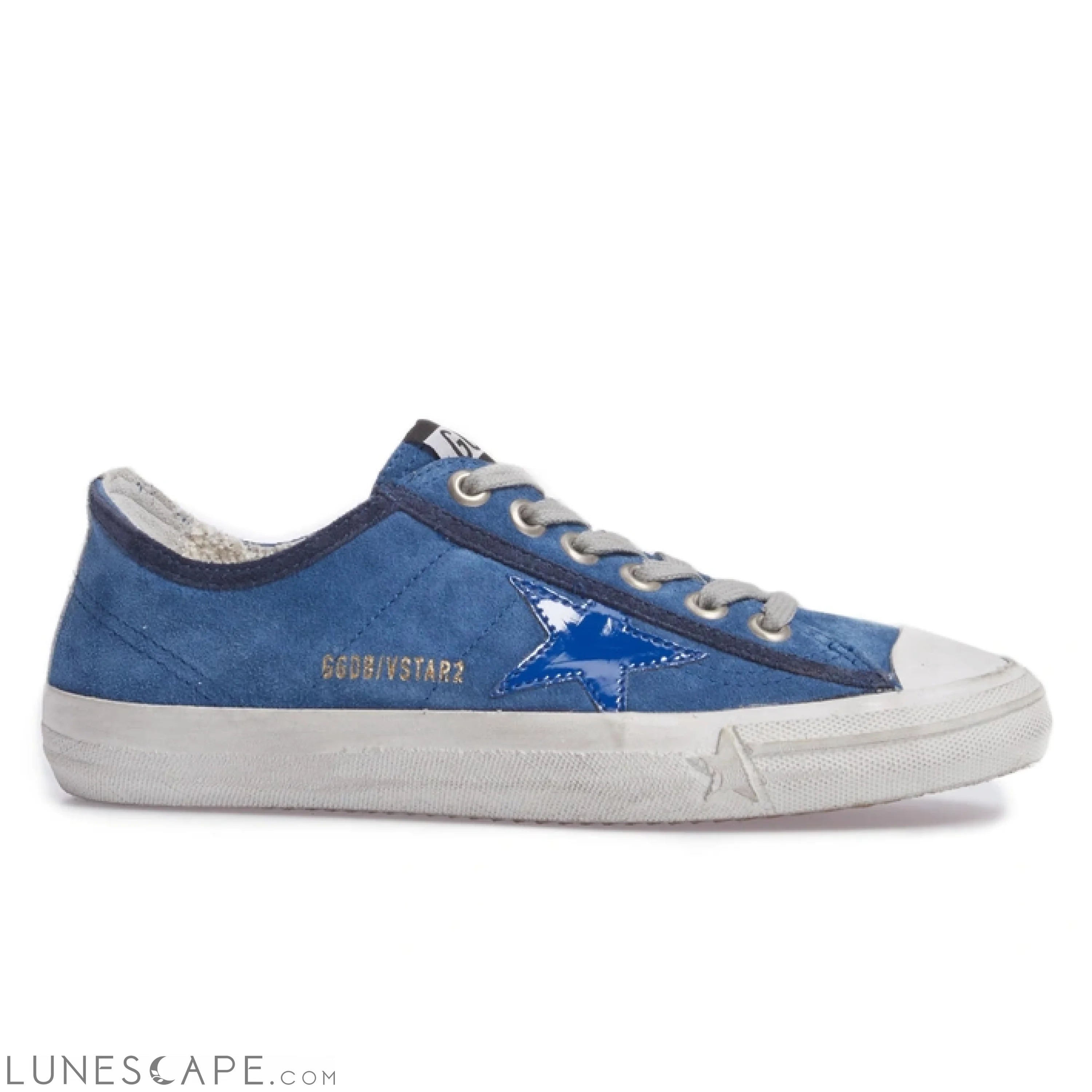 Golden Goose Chic Blue Suede Low-Top Sneakers LUNESCAPE