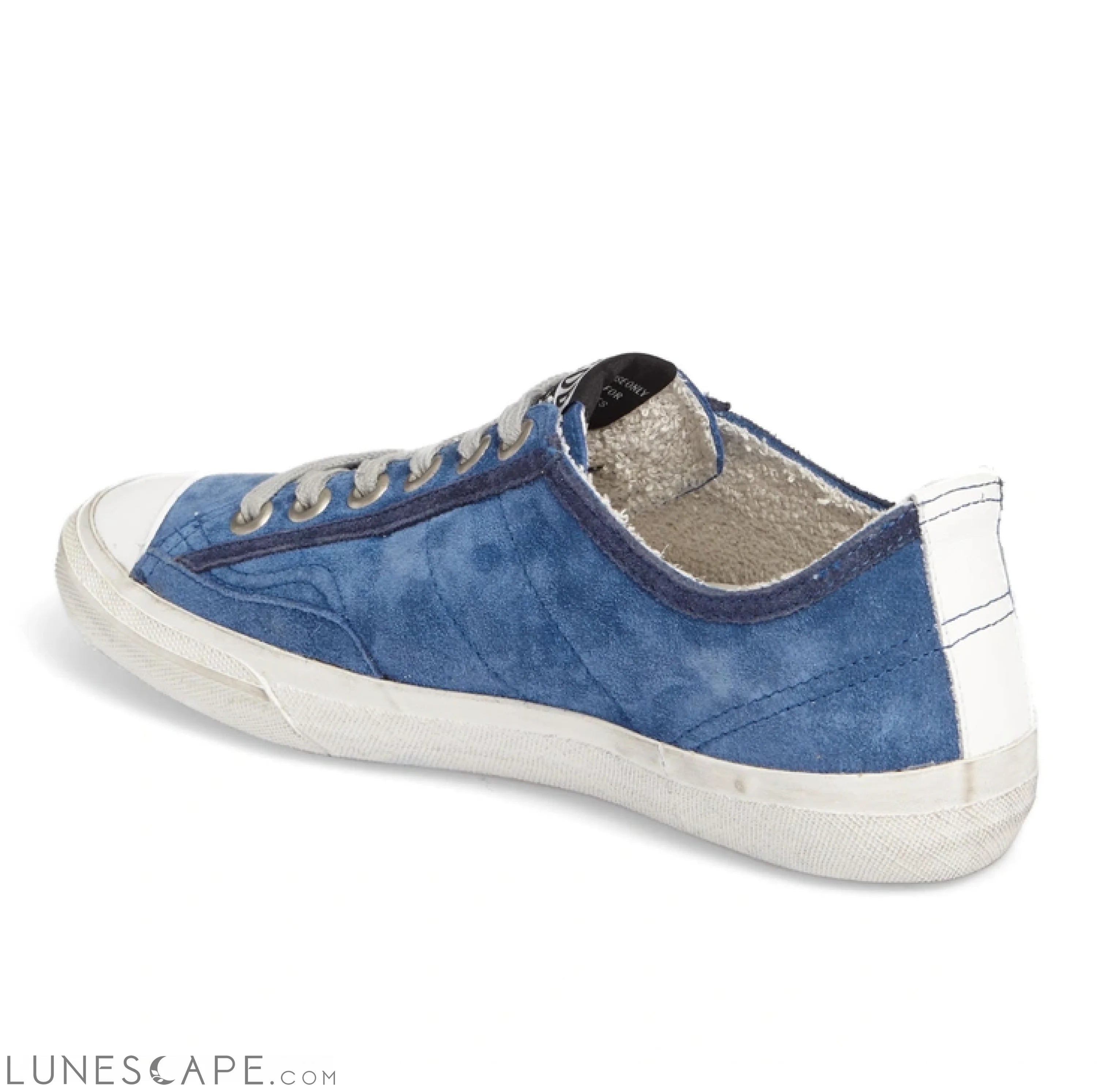 Golden Goose Chic Blue Suede Low-Top Sneakers LUNESCAPE