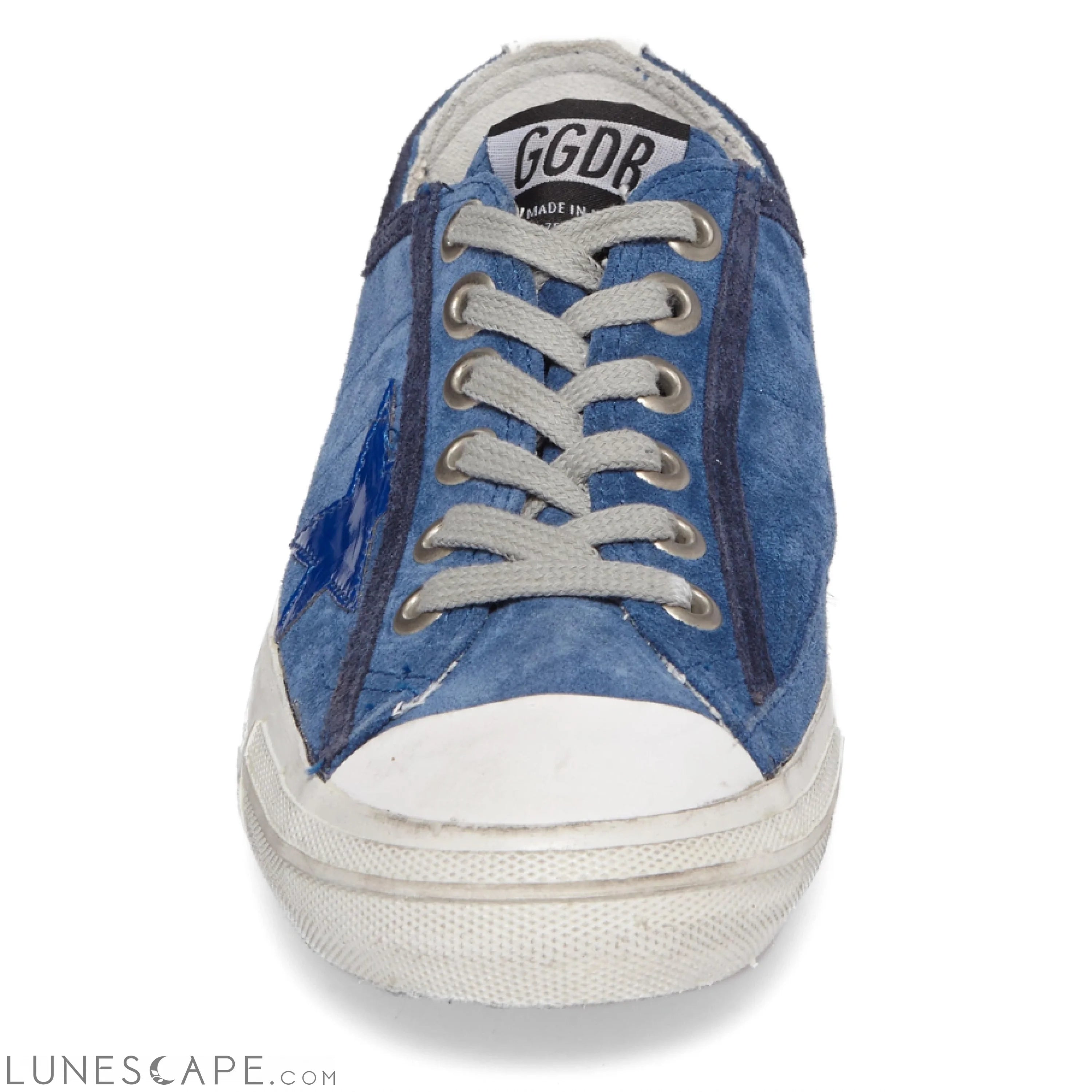 Golden Goose Chic Blue Suede Low-Top Sneakers LUNESCAPE