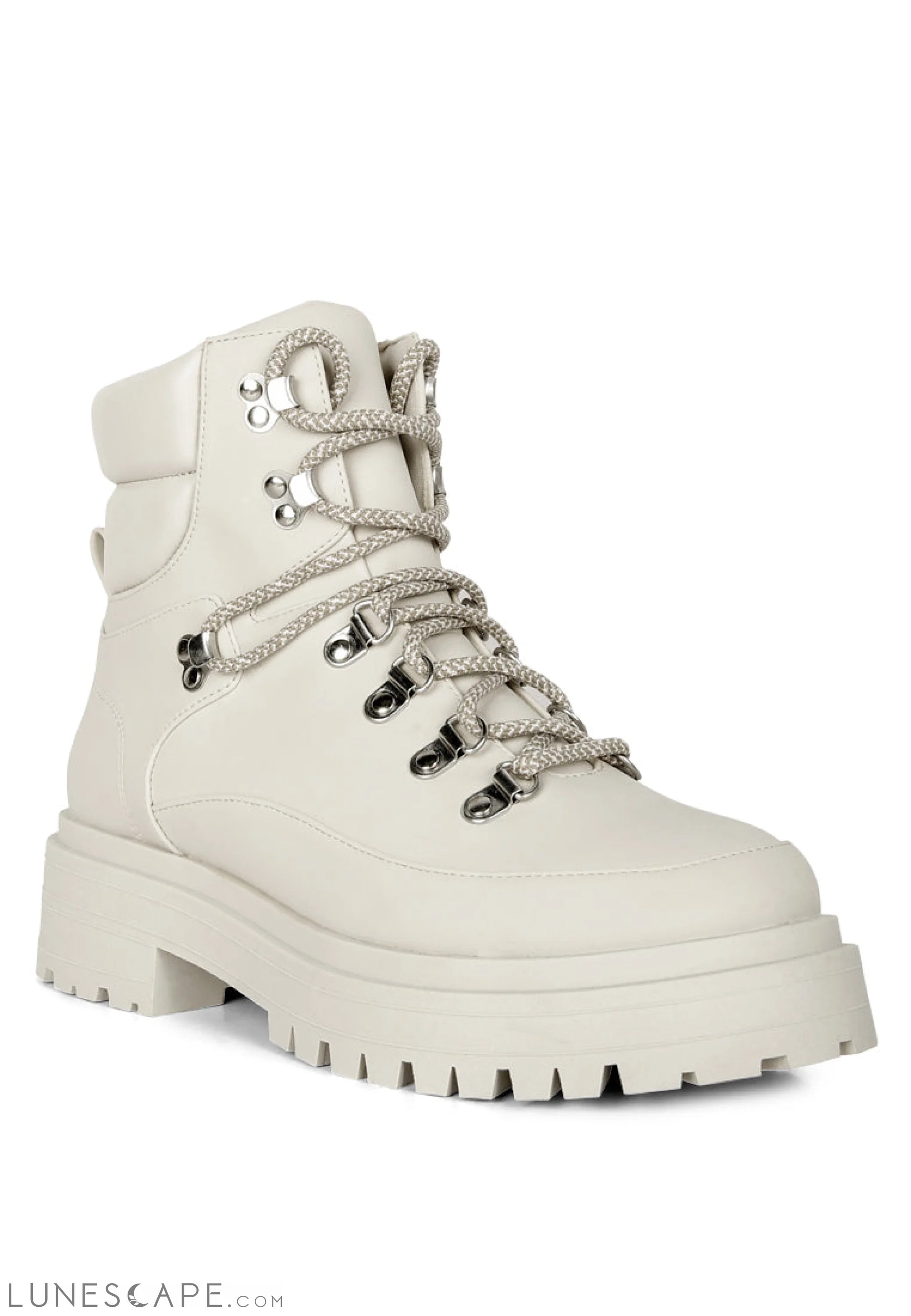 Goliath Lace Up Chunky Biker Boots LUNESCAPE