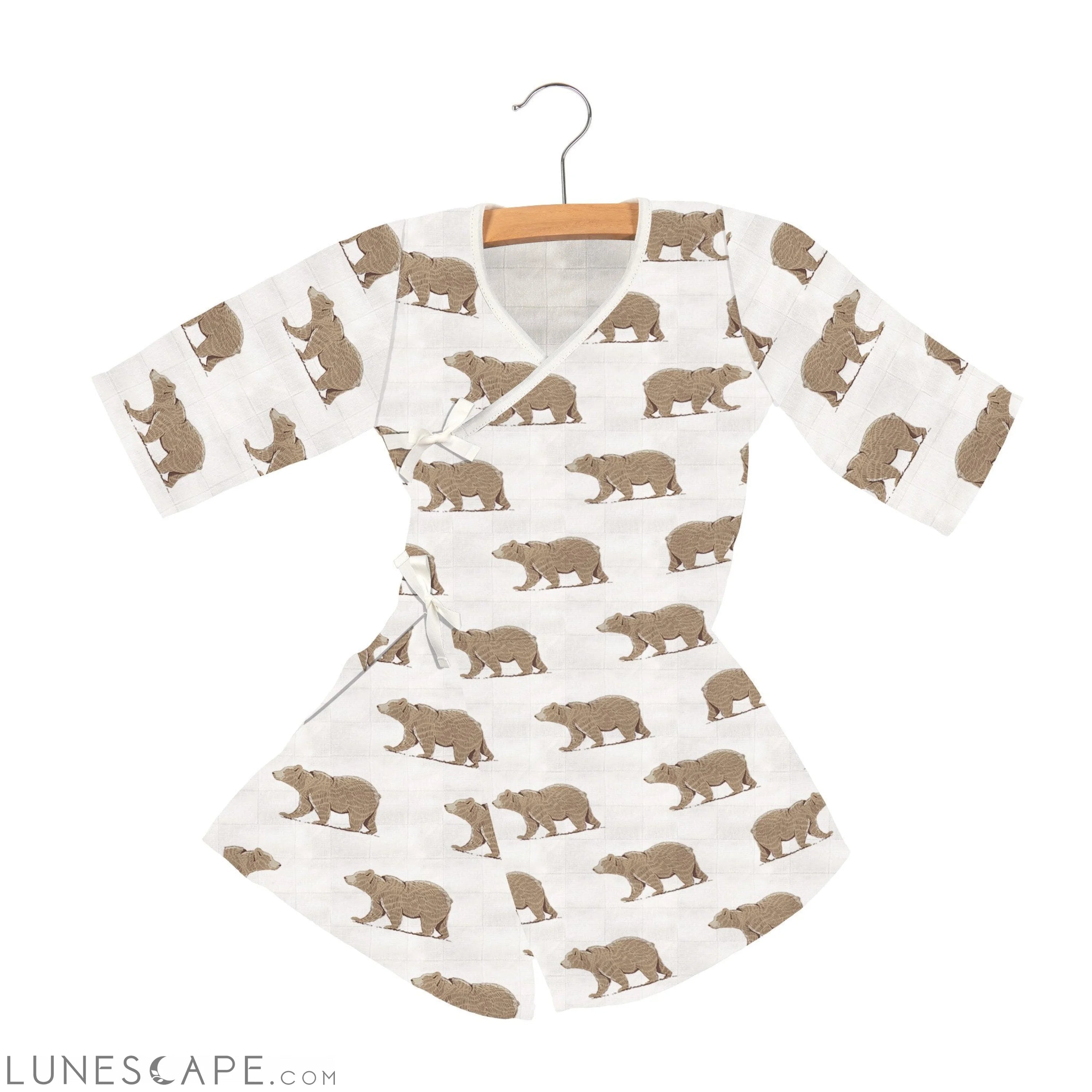 Goodnight Bear Bamboo Newcastle Mini Wrap Dress LUNESCAPE