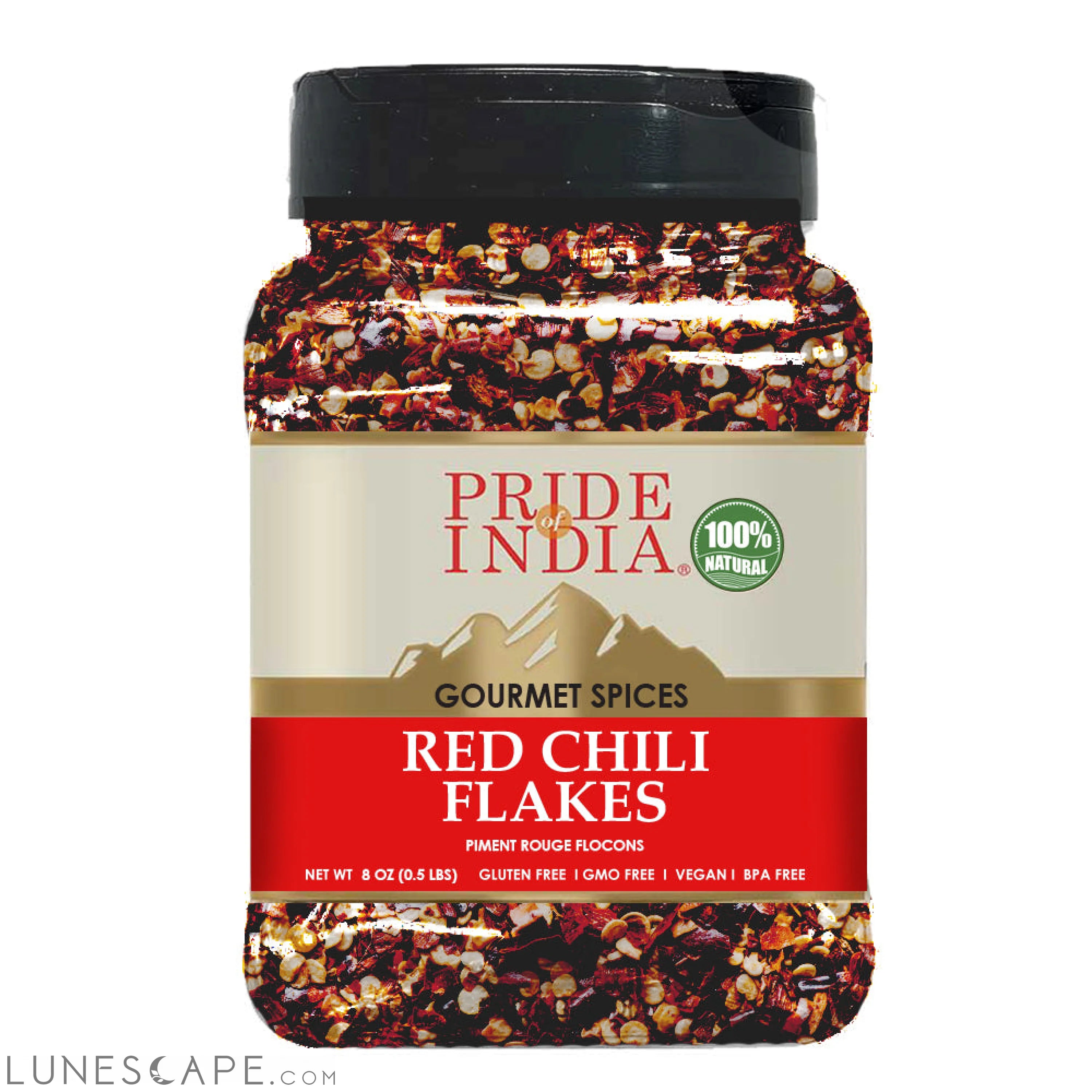 Gourmet Red Chili Flakes Hot - 8 oz LUNESCAPE