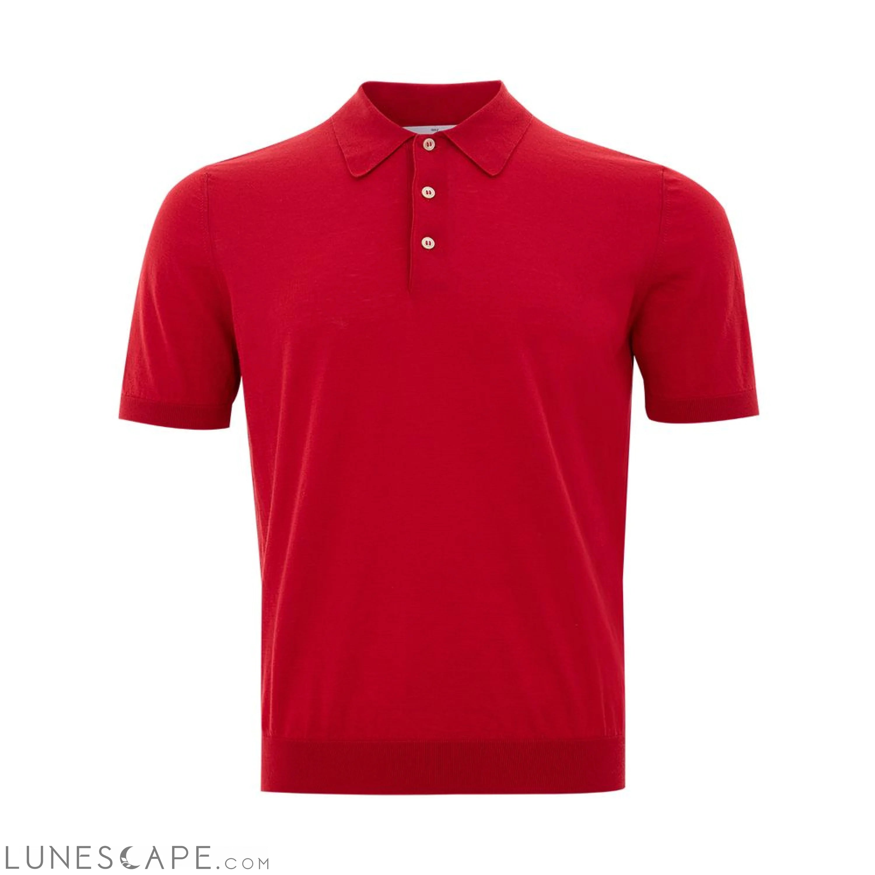 Gran Sasso Elegant Italian Cotton Polo Shirt in Vibrant Red LUNESCAPE