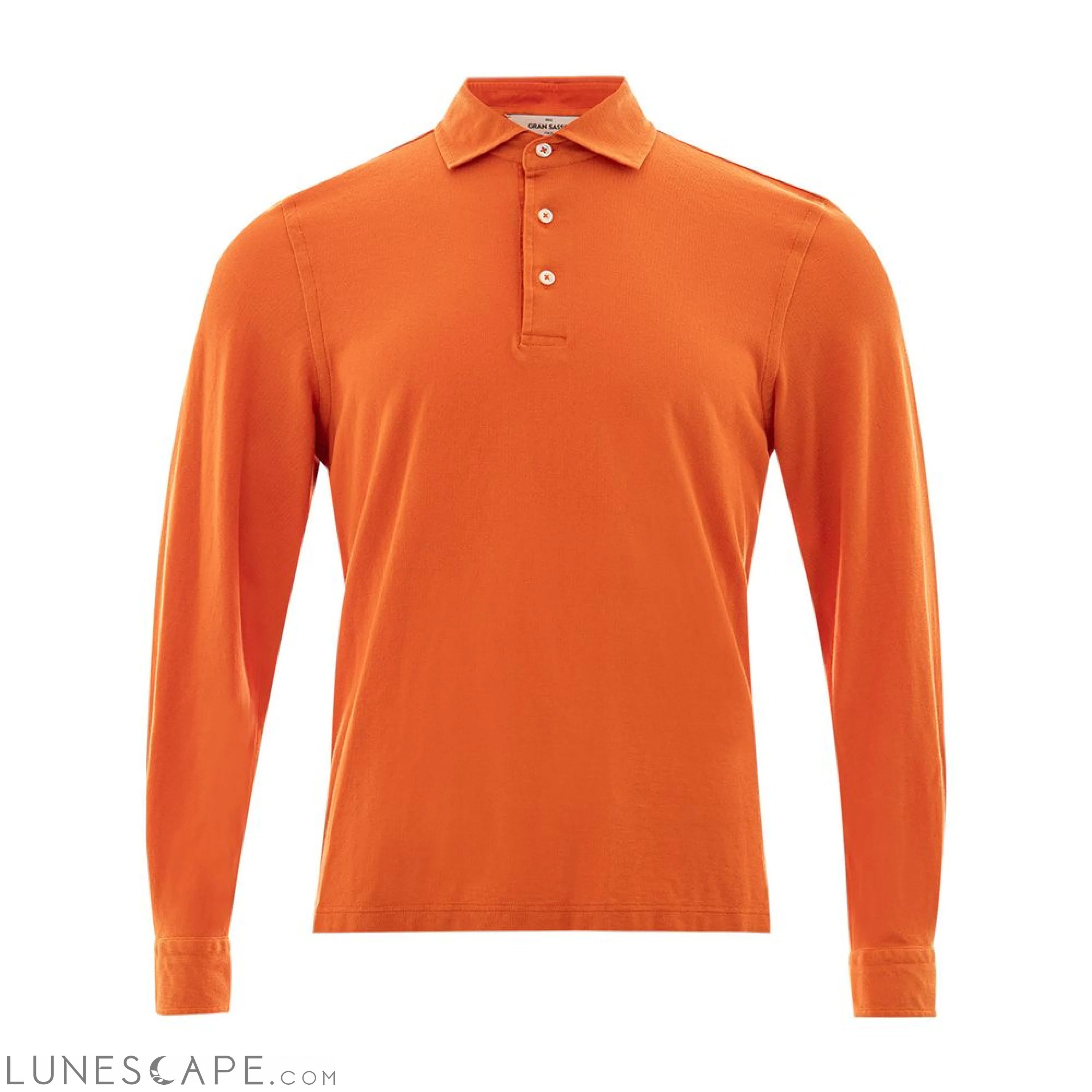 Gran Sasso Elegant Orange Cotton Polo for Men LUNESCAPE