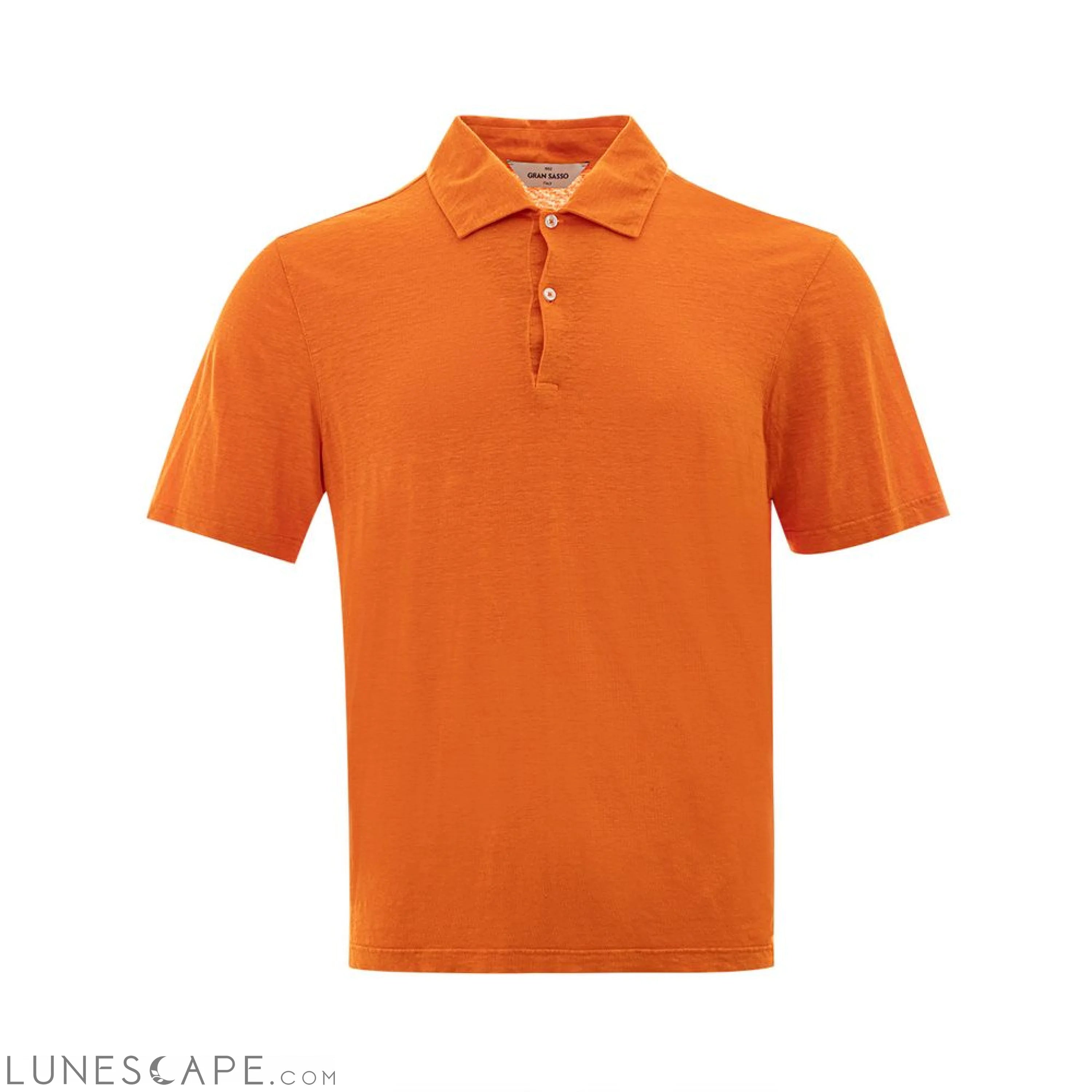 Gran Sasso Elegant Orange Linen Polo Shirt LUNESCAPE