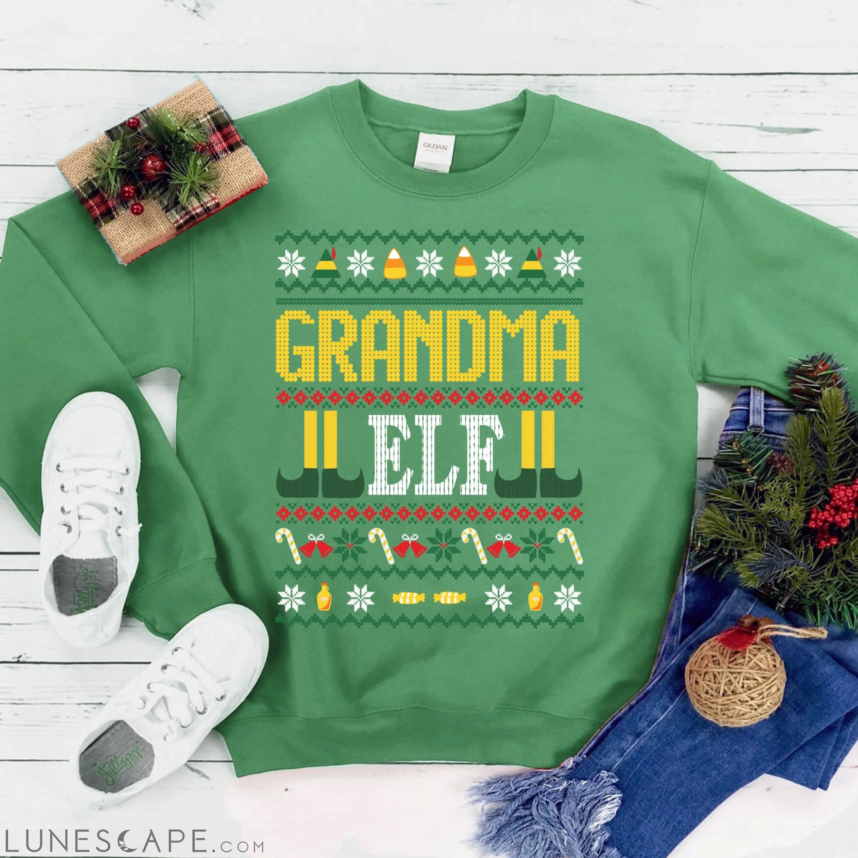 Grandma ELF Christmas Sweatshirt LUNESCAPE