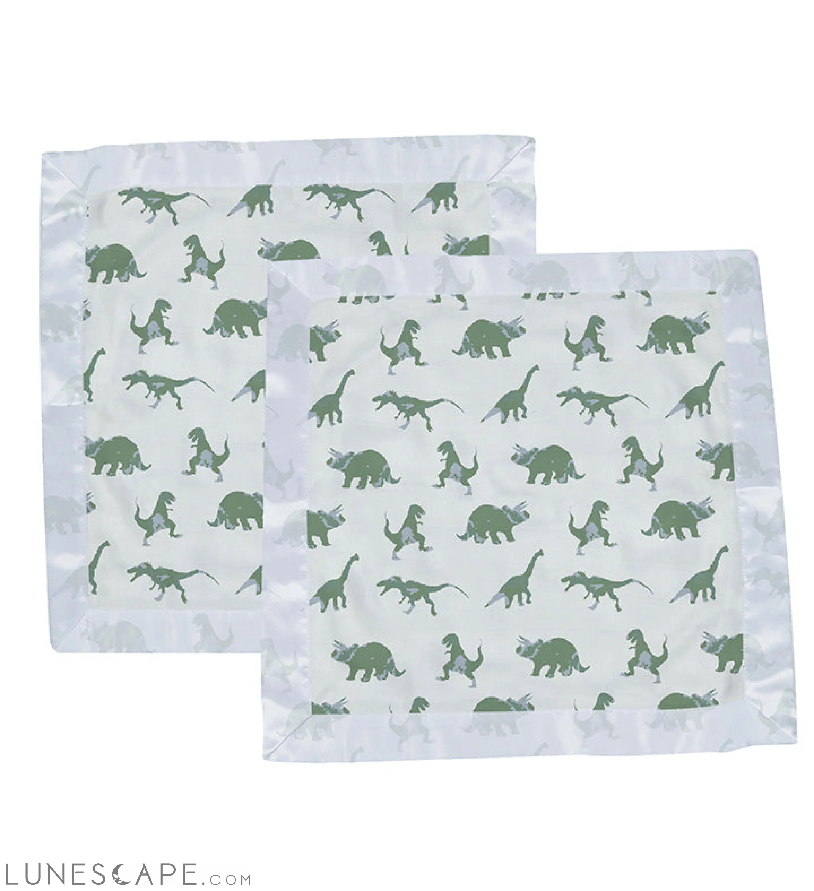 Granite Green Dinosaurs Cotton Newcastle Blankie LUNESCAPE