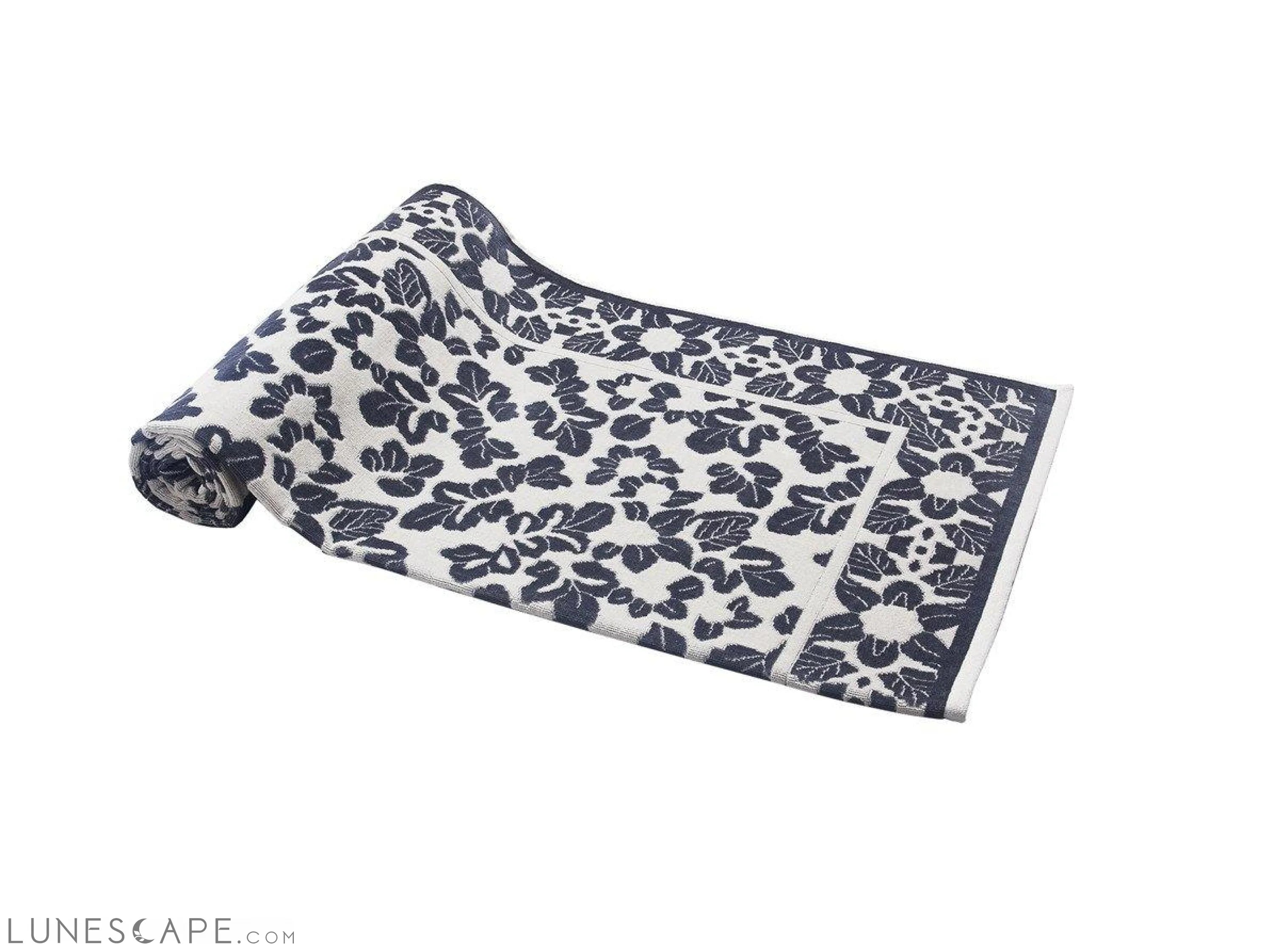 Gray Little Leaves Beach Towel LUNESCAPE