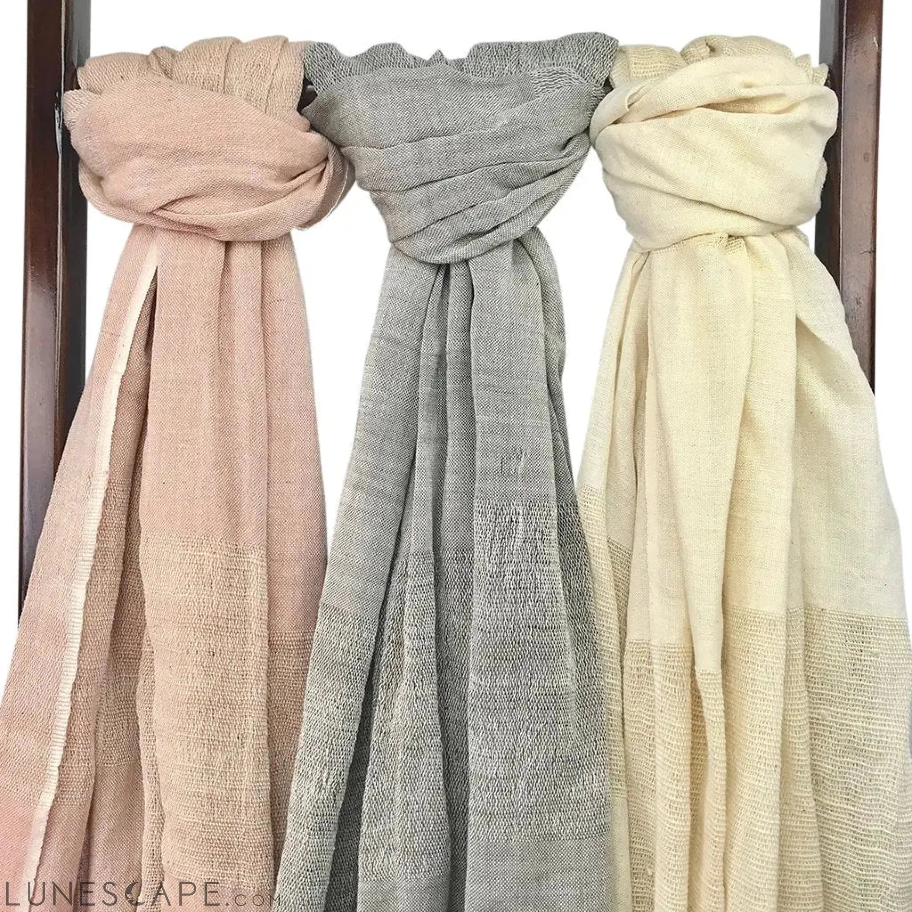 Gray Organic Cotton Gauze Scarf LUNESCAPE